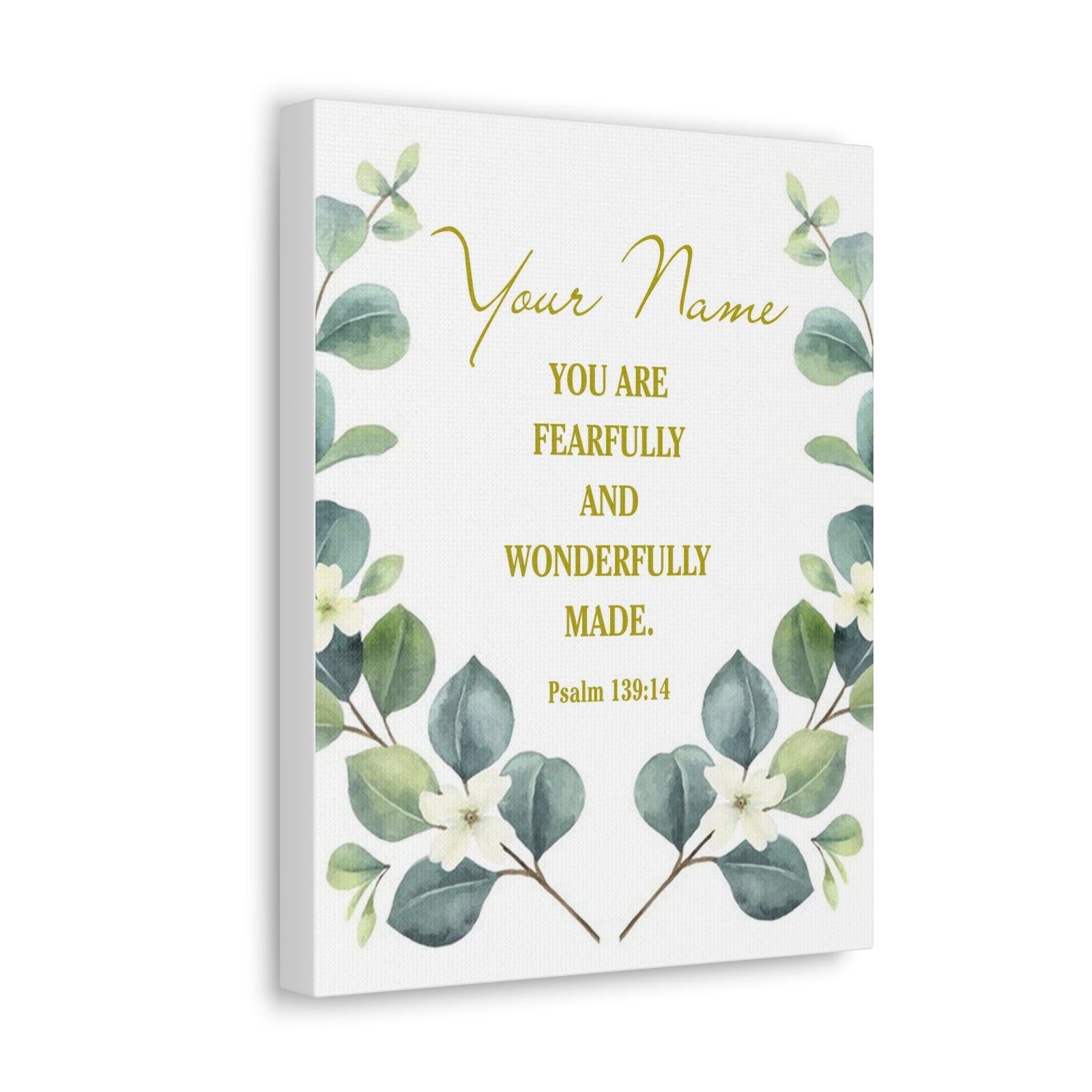 Personalized Psalm 139:14 Bible Verse Canvas Christian Wall Art Ready to Hang-Express Your Love Gifts