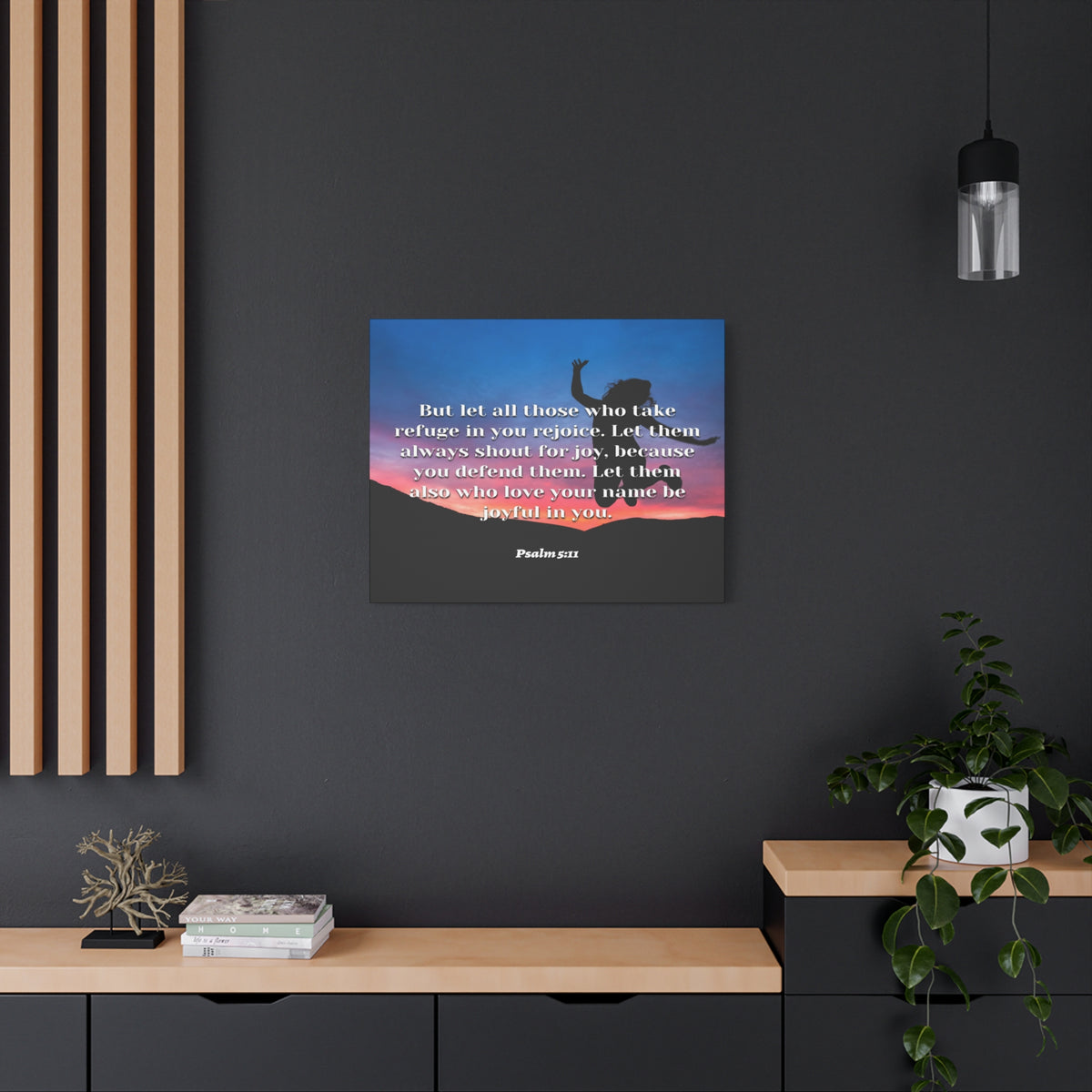 Scripture Canvas Trust In You Psalm 5:11 Christian Wall Art Bible Verse Print Ready to Hang-Express Your Love Gifts