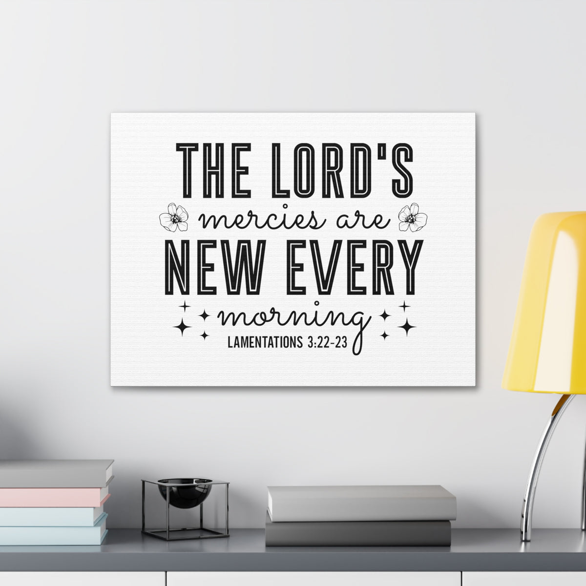 Scripture Walls Lamentations 3:22-23 New Every Morning Bible Verse Canvas Christian Wall Art Ready to Hang Unframed-Express Your Love Gifts