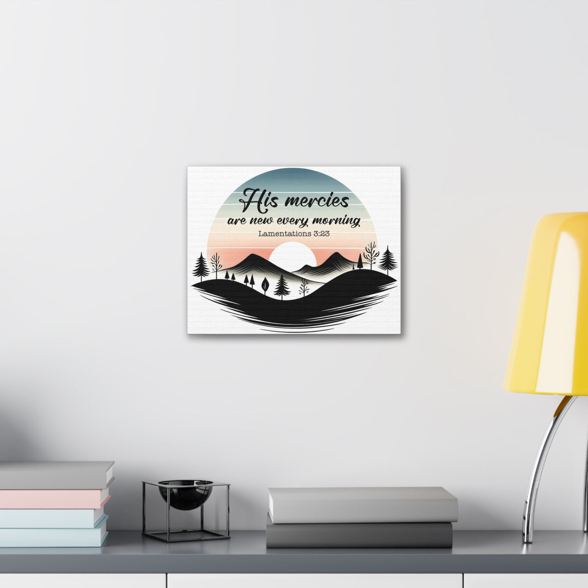 Scripture Walls Lamentations 3:23 New Mercies Bible Verse Canvas Christian Wall Art Ready to Hang Unframed-Express Your Love Gifts