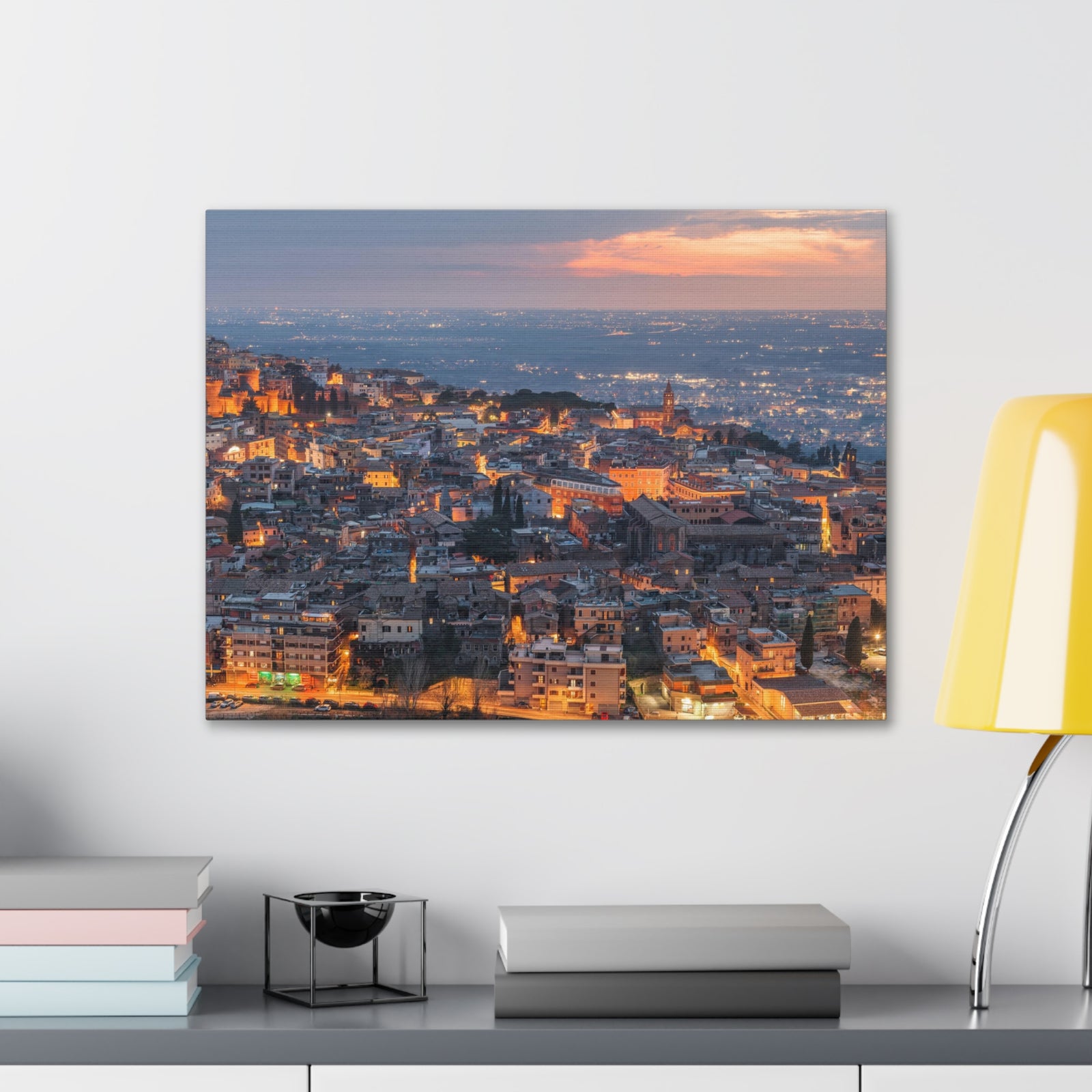 Rome Night Skyline Canvas Artwork High-Quality Breathtaking Stunning Cityscape for Home Decor Ready to Hang-Express Your Love Gifts