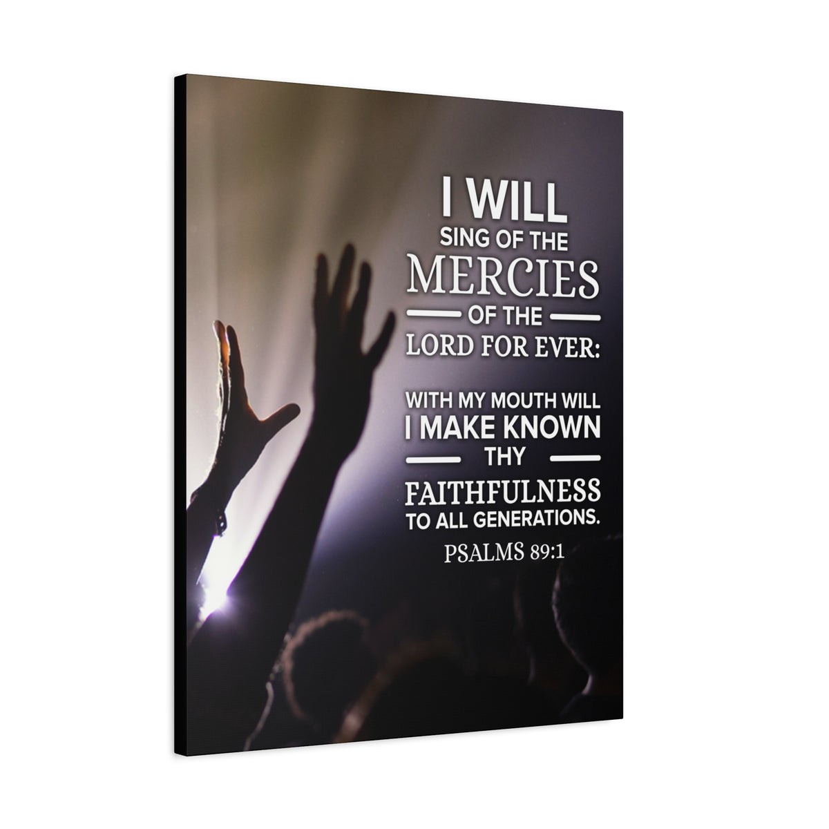 Scripture Canvas Mercies Psalm 89:1 Christian Wall Art Bible Verse Print Ready to Hang-Express Your Love Gifts