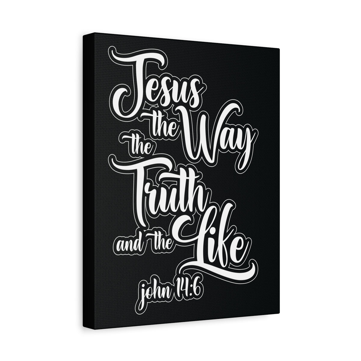 Scripture Walls Jesus The Way The Truth And The Life John 14:6 Black and White Bible Verse Canvas Christian Wall Art Ready To Hang-Express Your Love Gifts