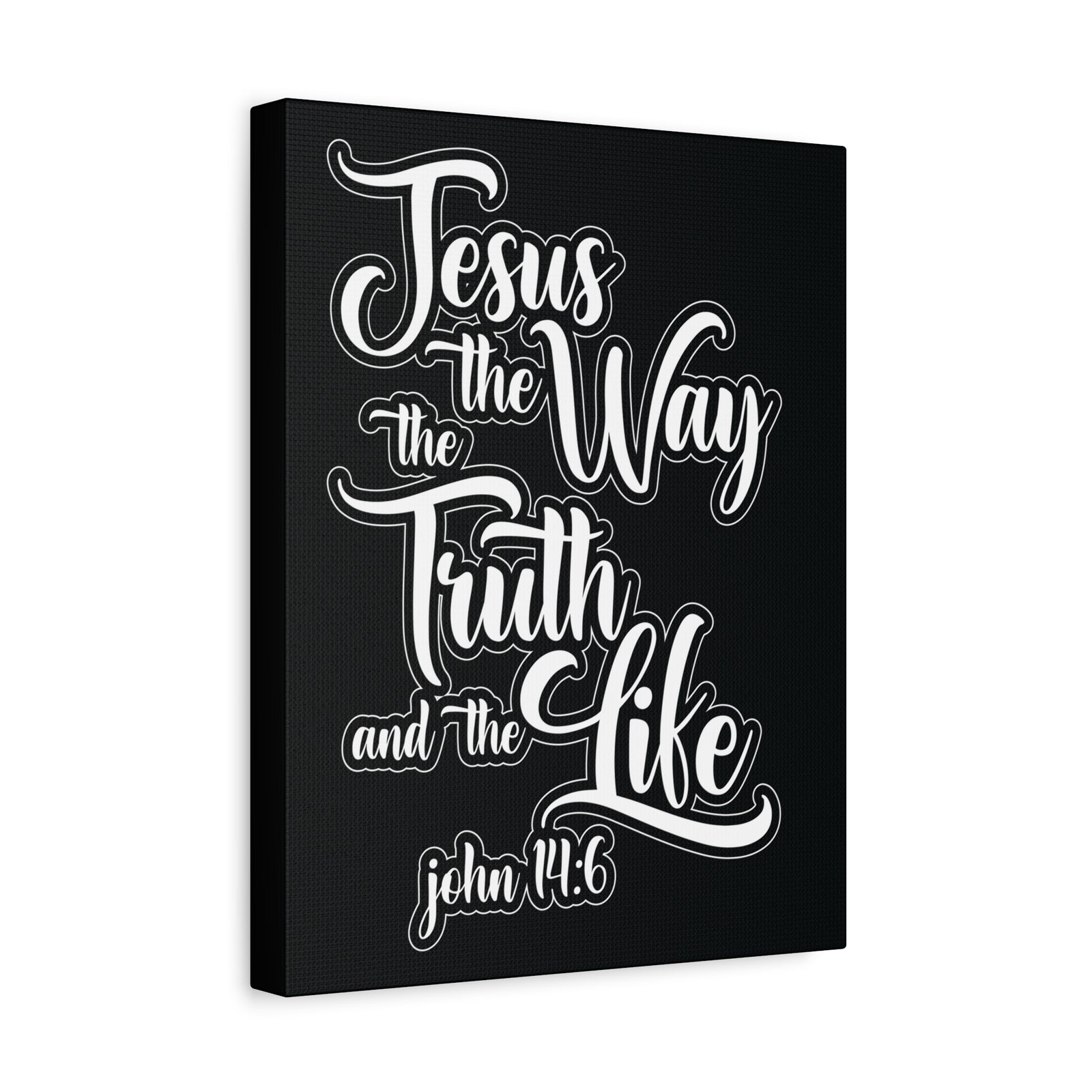 Scripture Walls Jesus The Way The Truth And The Life John 14:6 Black and White Bible Verse Canvas Christian Wall Art Ready To Hang-Express Your Love Gifts