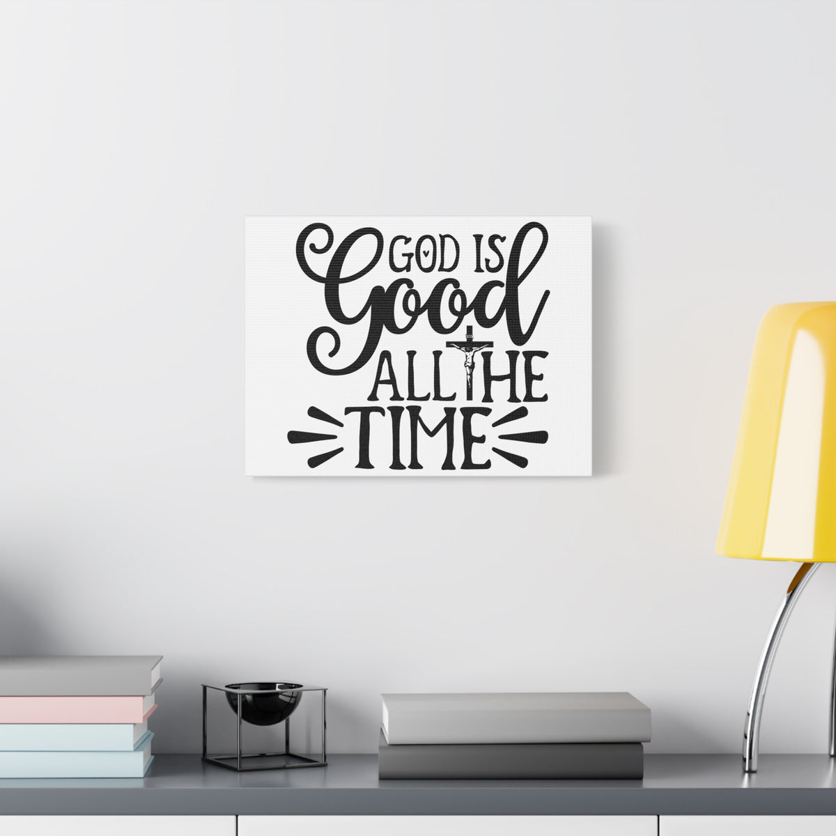 Scripture Walls God Is Good All The Time Psalm 34:8 Cross Christian Wall Art Print Ready to Hang-Express Your Love Gifts
