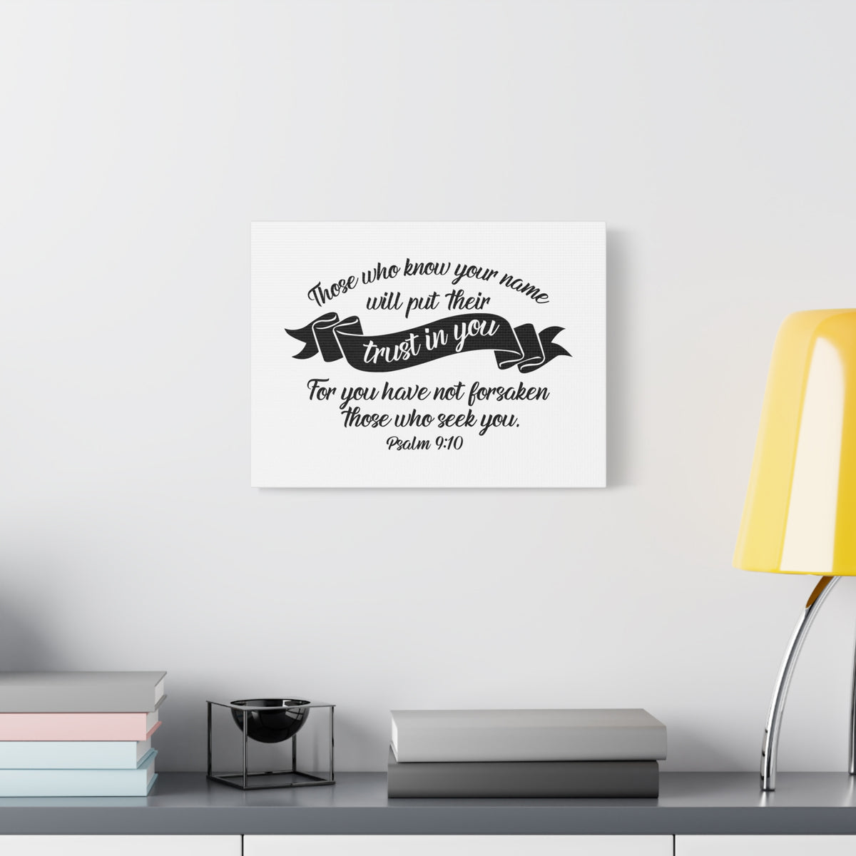 Scripture Canvas Trust In You Psalm 9:10 Christian Wall Art Bible Verse Print Ready to Hang-Express Your Love Gifts