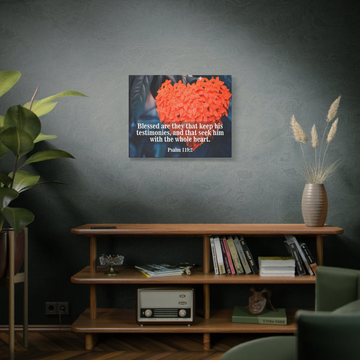 Scripture Canvas Keep His Testimonies Psalm 119:2 Christian Wall Art Bible Verse Print Ready to Hang-Express Your Love Gifts