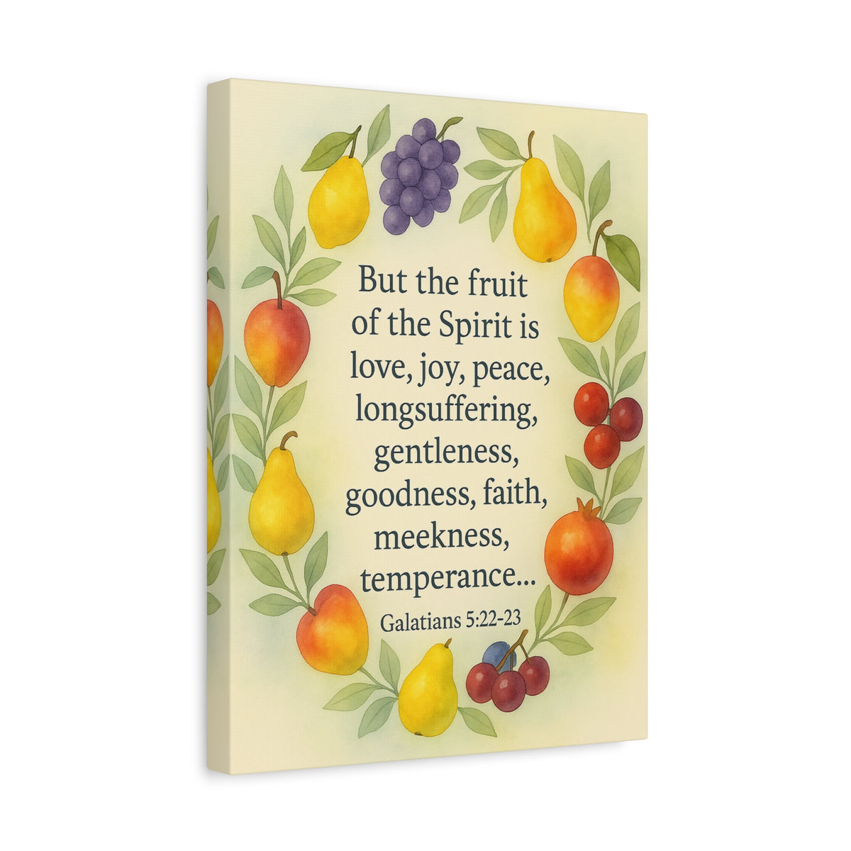 Bible Verse Canvas Galatians 5:22-23 Christian Home Décor Wall Art Scripture Ready to Hang Faith Print-Express Your Love Gifts