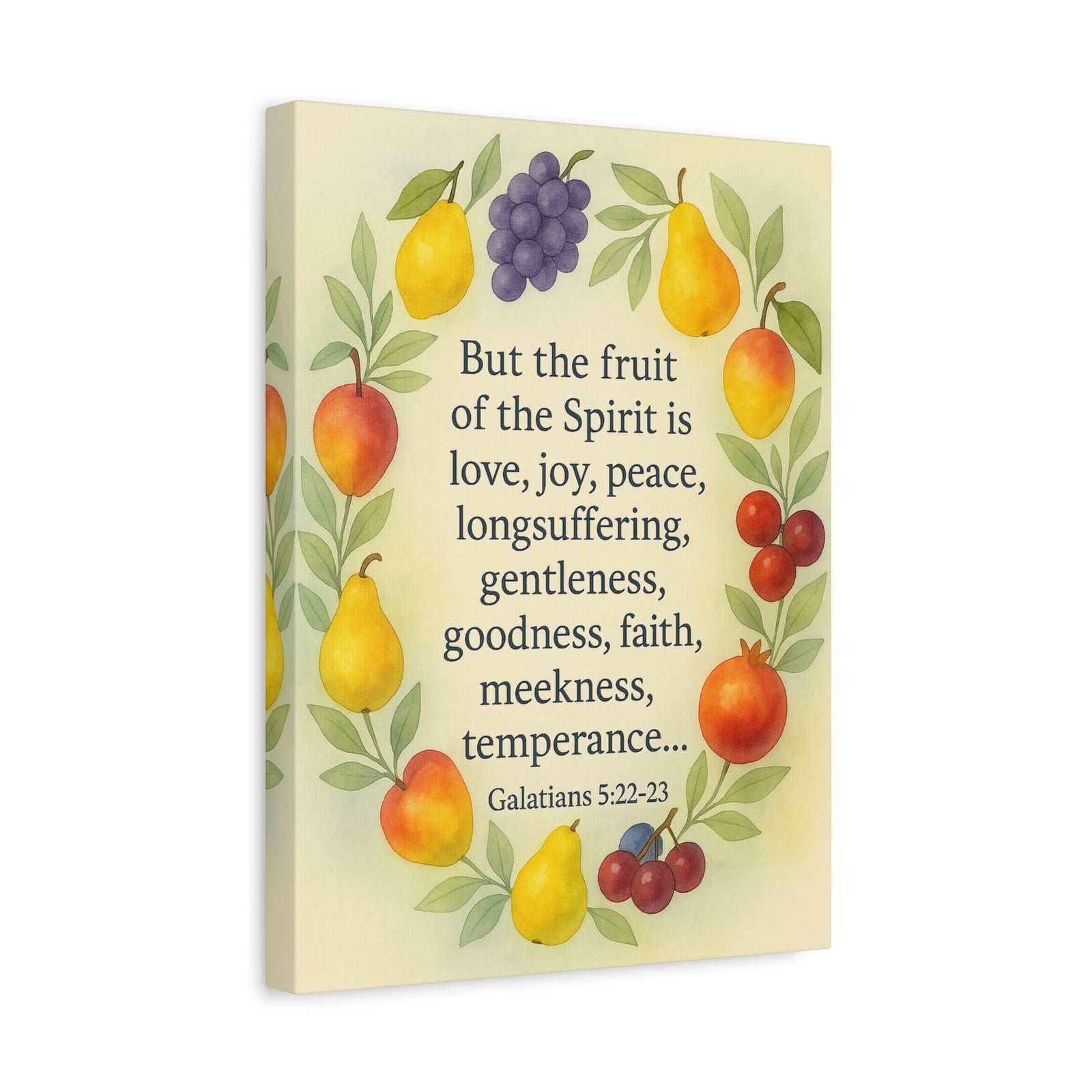 Bible Verse Canvas Galatians 5:22-23 Christian Home Décor Wall Art Scripture Ready to Hang Faith Print-Express Your Love Gifts