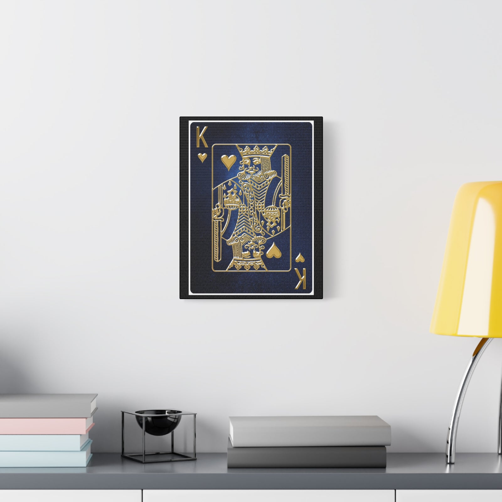 King Of Hearts Space Background Playing Card Canvas Wall Art for Home Decor Ready-to-Hang-Express Your Love Gifts