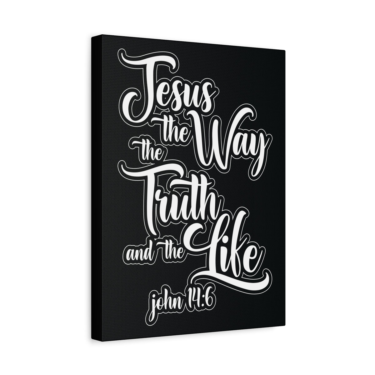Scripture Walls Jesus The Way The Truth And The Life John 14:6 Black and White Bible Verse Canvas Christian Wall Art Ready To Hang-Express Your Love Gifts