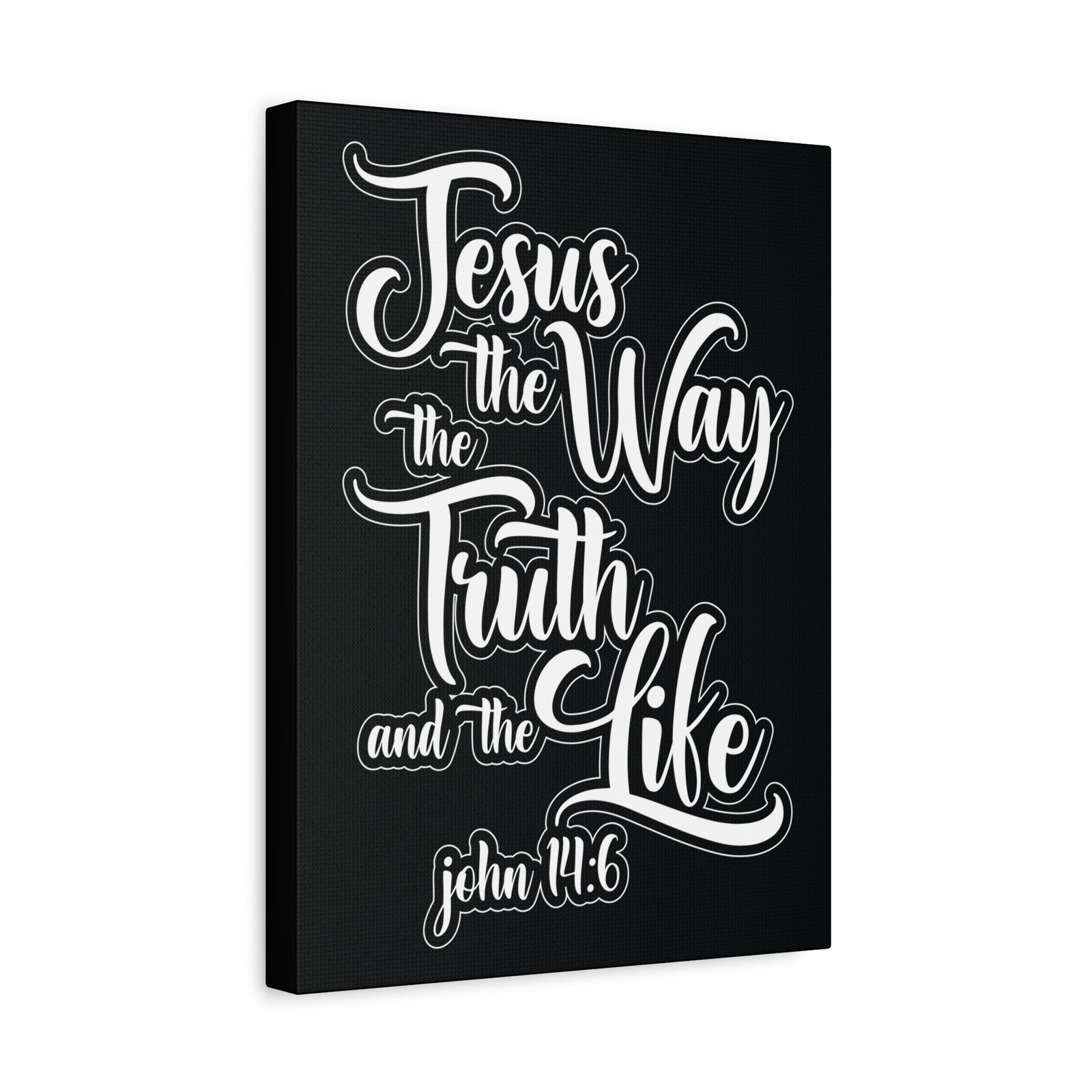 Scripture Walls Jesus The Way The Truth And The Life John 14:6 Black and White Bible Verse Canvas Christian Wall Art Ready To Hang-Express Your Love Gifts