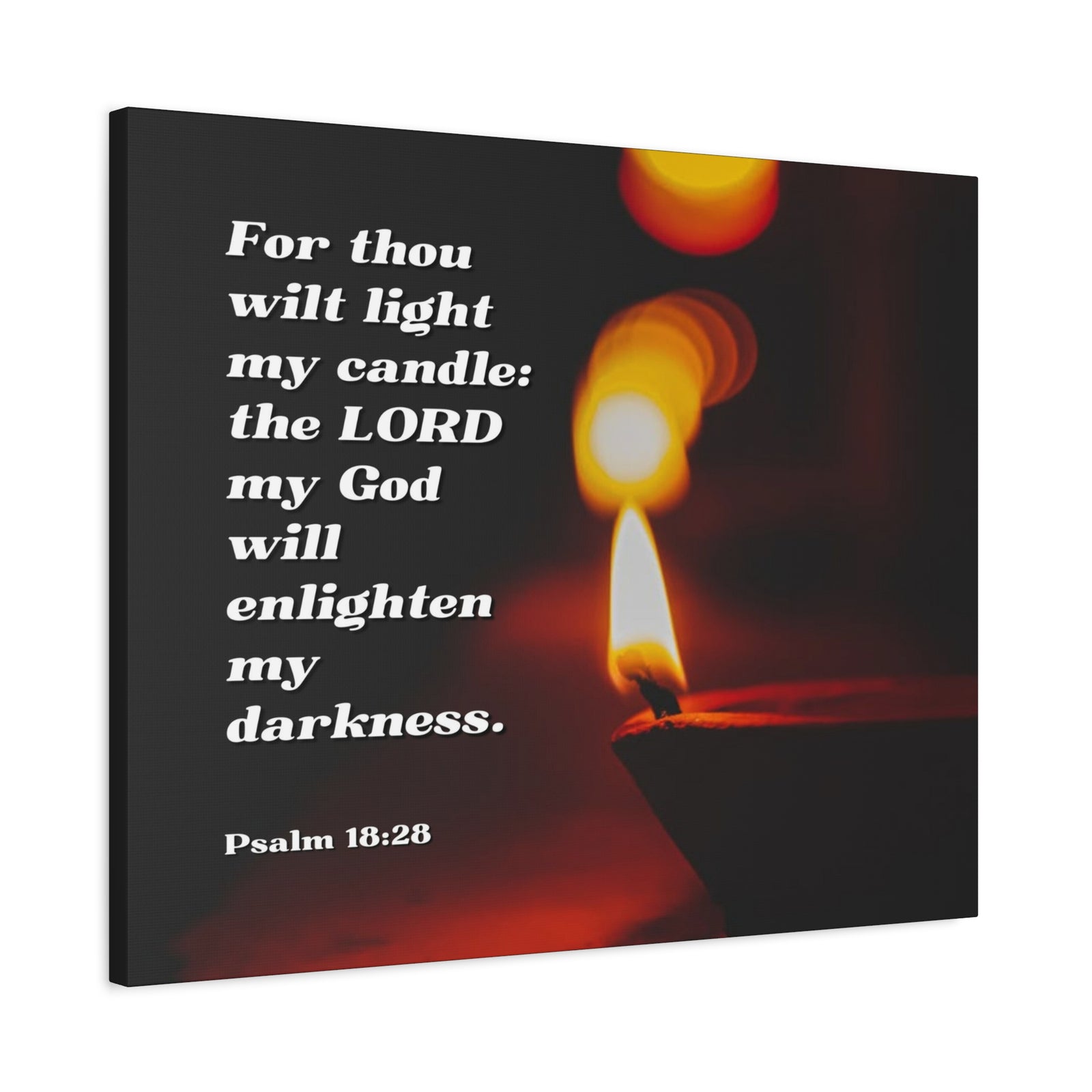 Scripture Canvas Enlighten My Darkness Psalm 18:28 Christian Wall Art Bible Verse Print Ready to Hang-Express Your Love Gifts