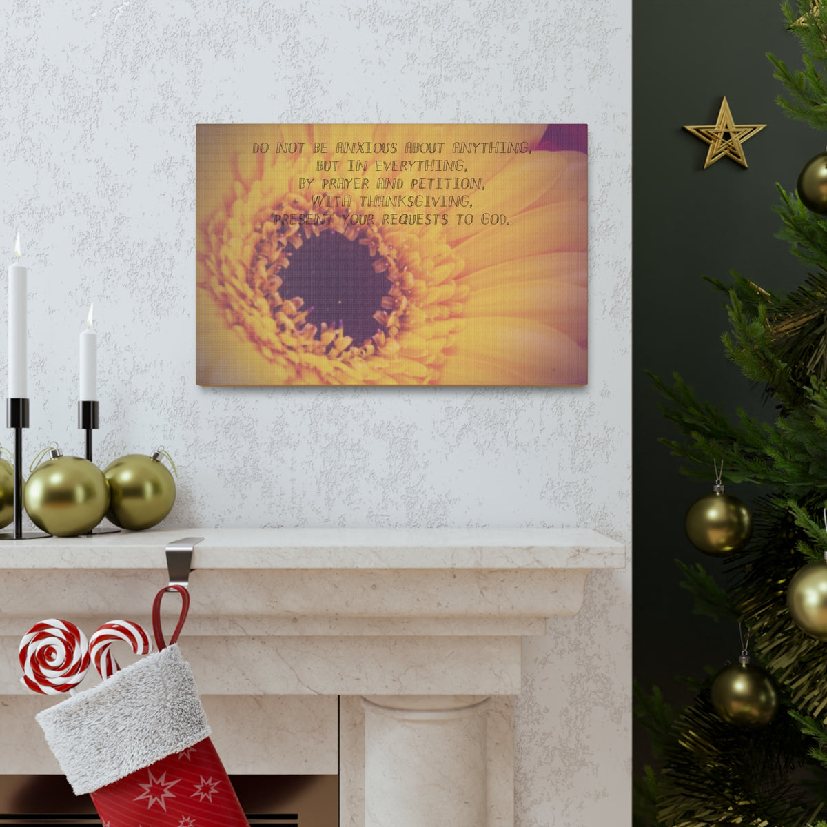 Scripture Canvas Requests To God Philippians 4:6 Christian Wall Art Bible Verse Print Ready to Hang-Express Your Love Gifts