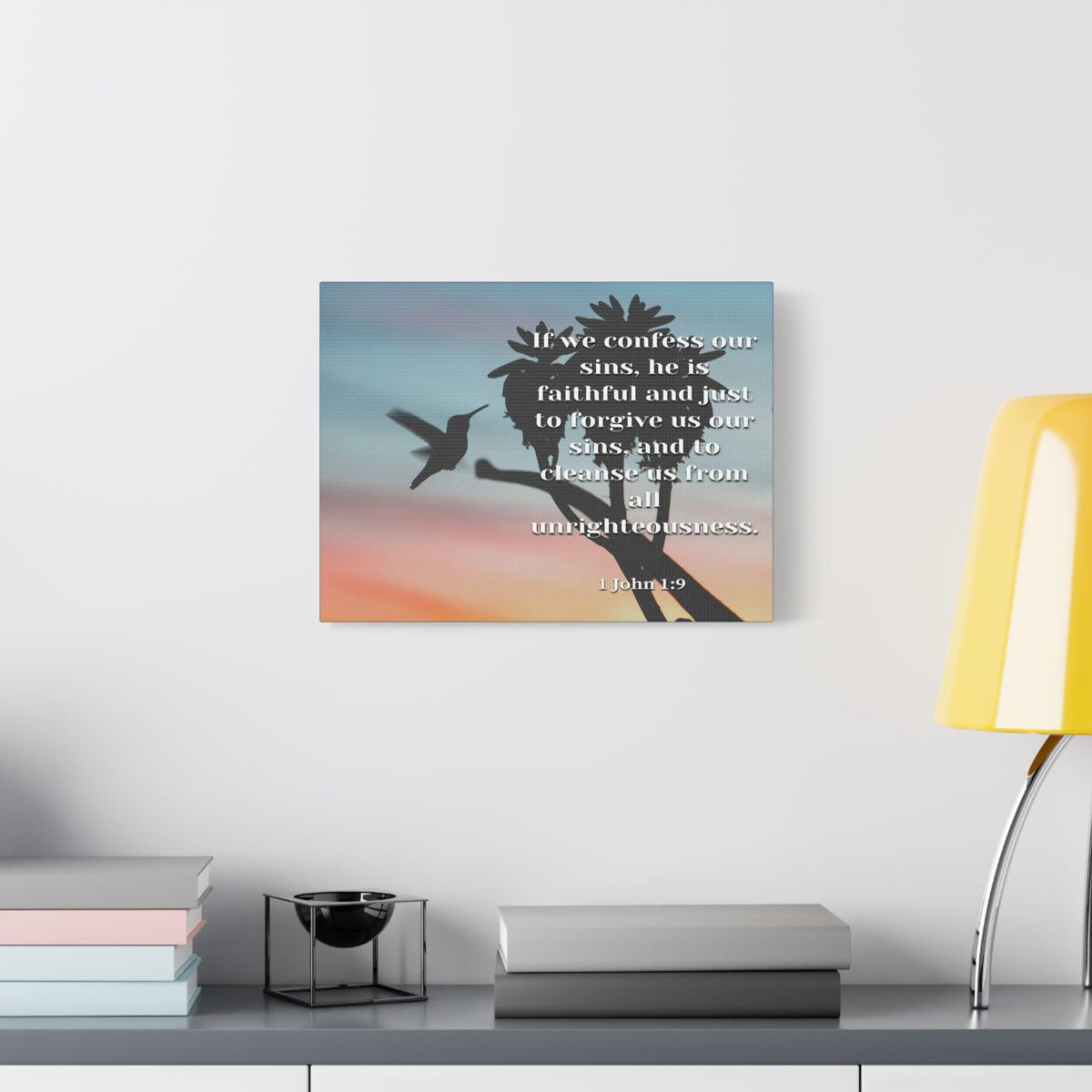 Scripture Canvas Forgive Us 1 John 1:9 Christian Wall Art Bible Verse Print Ready to Hang-Express Your Love Gifts