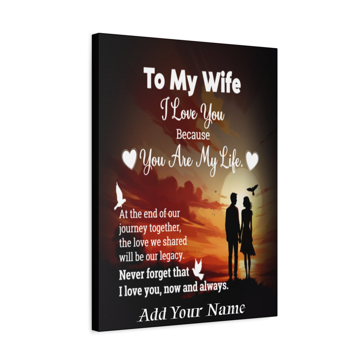 Personalized To My Wife Sunset Romance Canvas Wall Art - Heartfelt Gift of Love & Legacy-Express Your Love Gifts