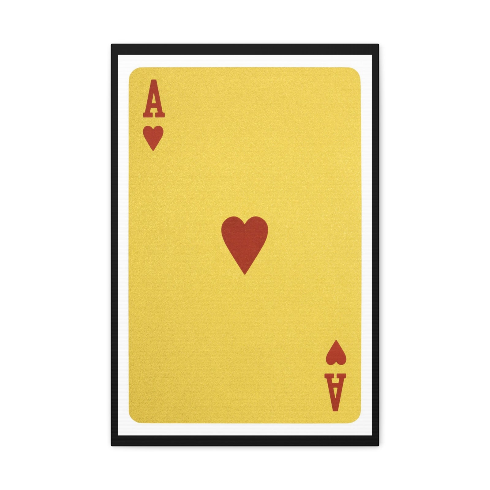 Golden Ace Of Hearts Isolated White Background Playing Card Canvas Wall Art for Home Decor Ready-to-Hang-Express Your Love Gifts