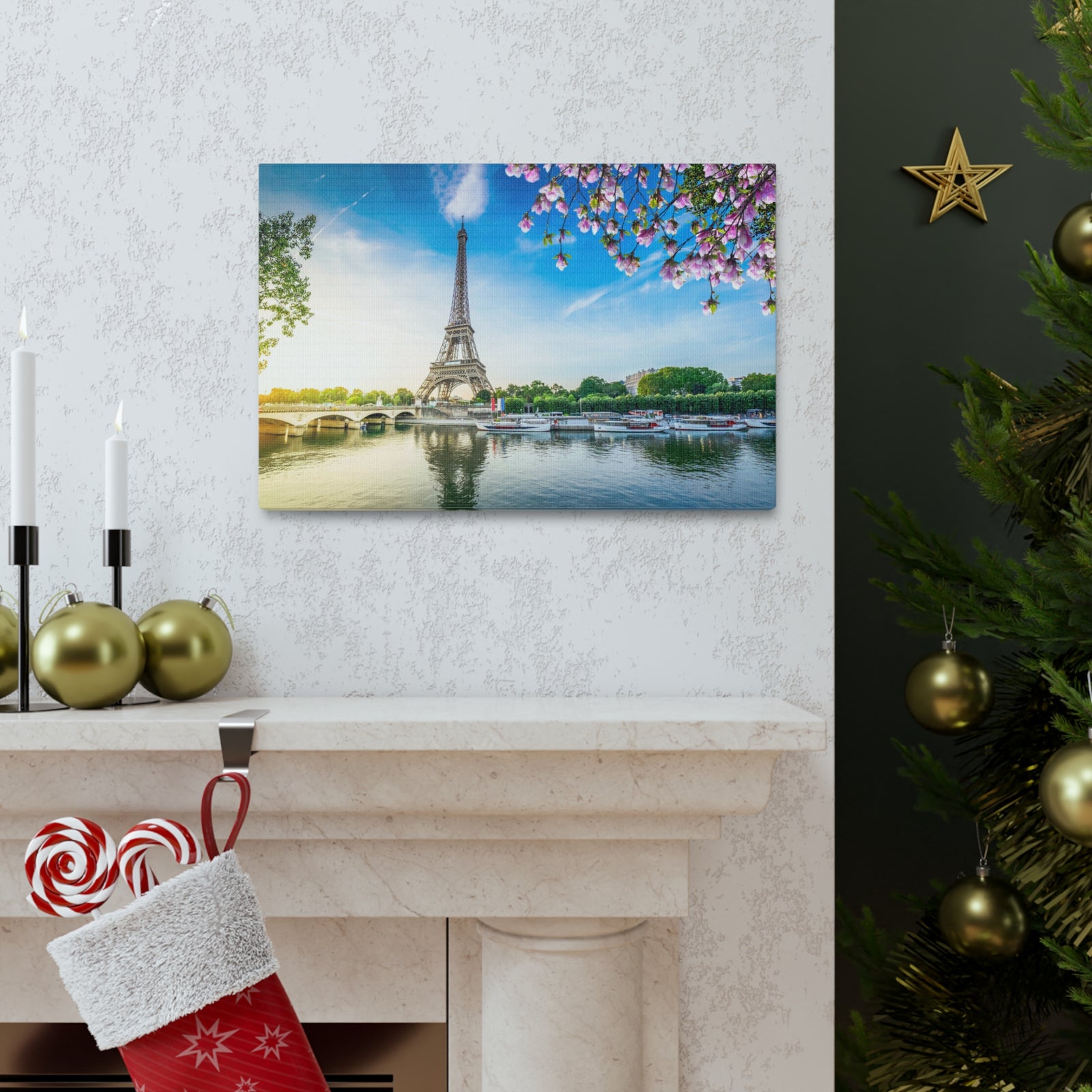 Fantastic View Eiffel Tower France Canvas Artwork High-Quality Breathtaking French City for Home Decor Ready to Hang-Express Your Love Gifts