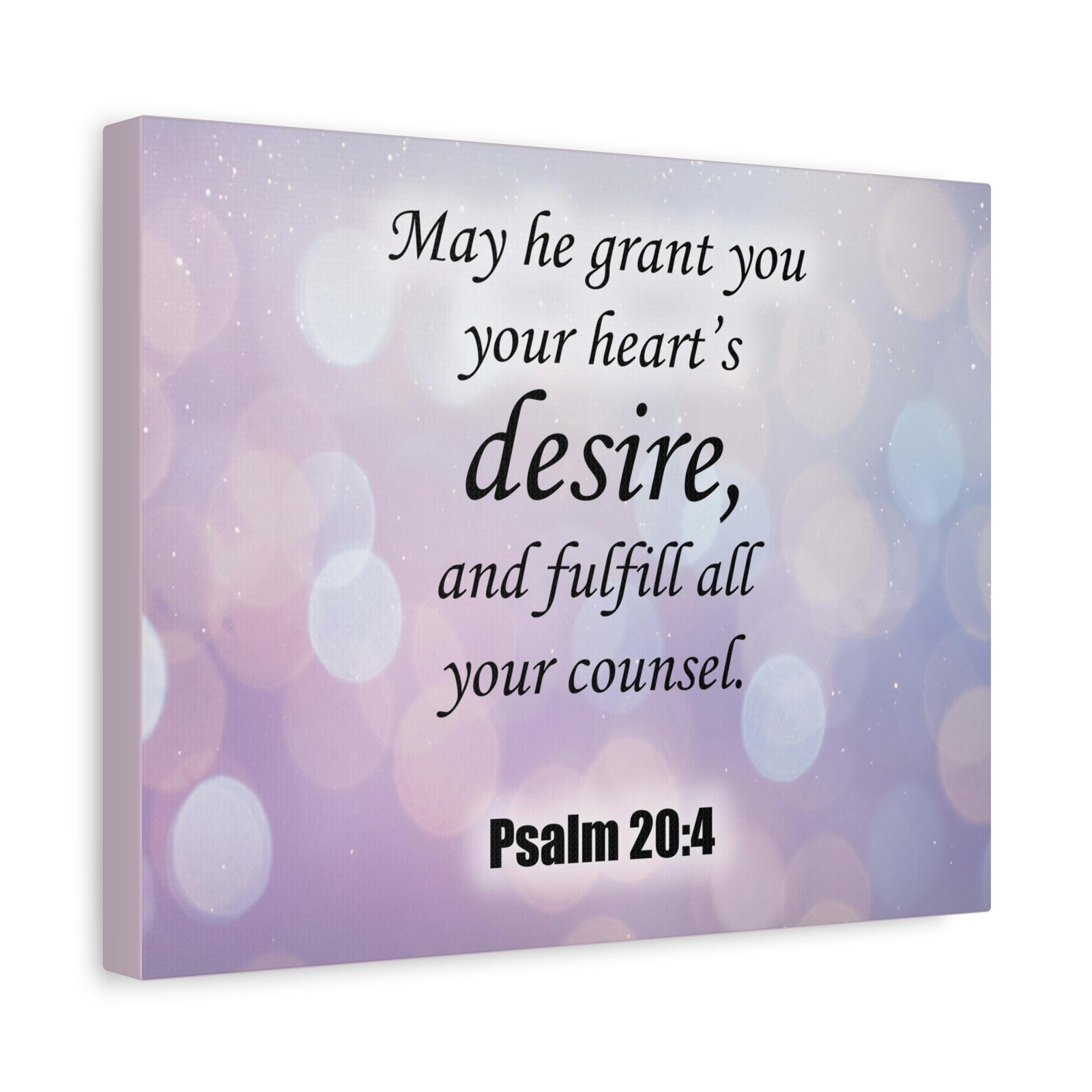 Bible Verse Canvas Fulfill All Your Counsel Psalm 20:4 Christian Home Decor Scripture Art-Express Your Love Gifts