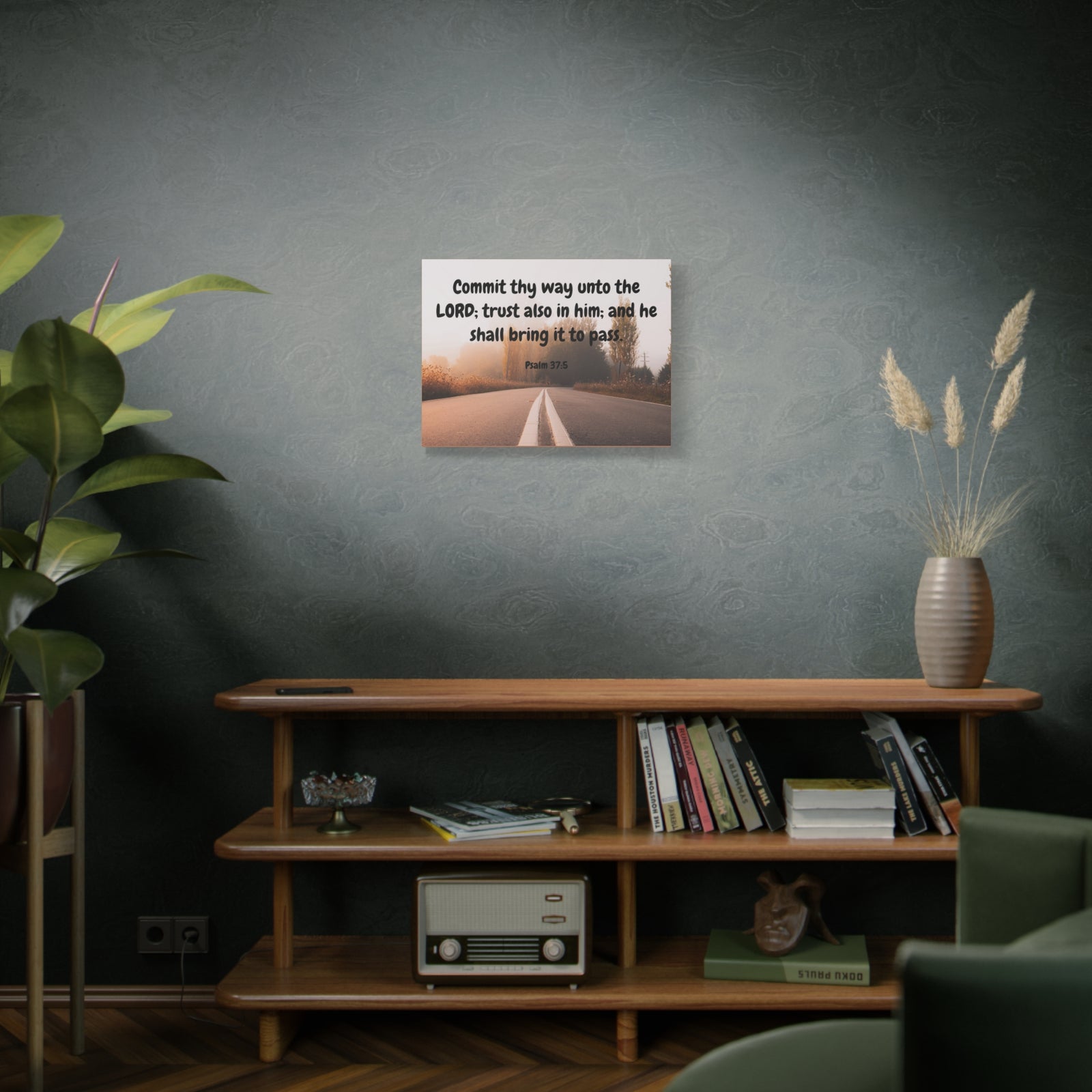 Scripture Canvas Commit Thy Way Psalms 37:5 Christian Wall Art Bible Verse Print Ready to Hang-Express Your Love Gifts