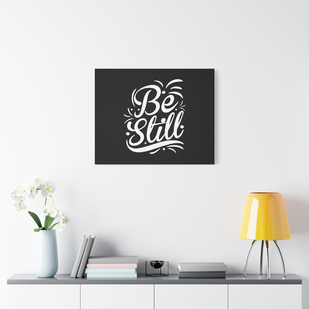 Scripture Walls Be Still White Psalm 46:10 Christian Wall Art Bible Verse Print Ready to Hang-Express Your Love Gifts