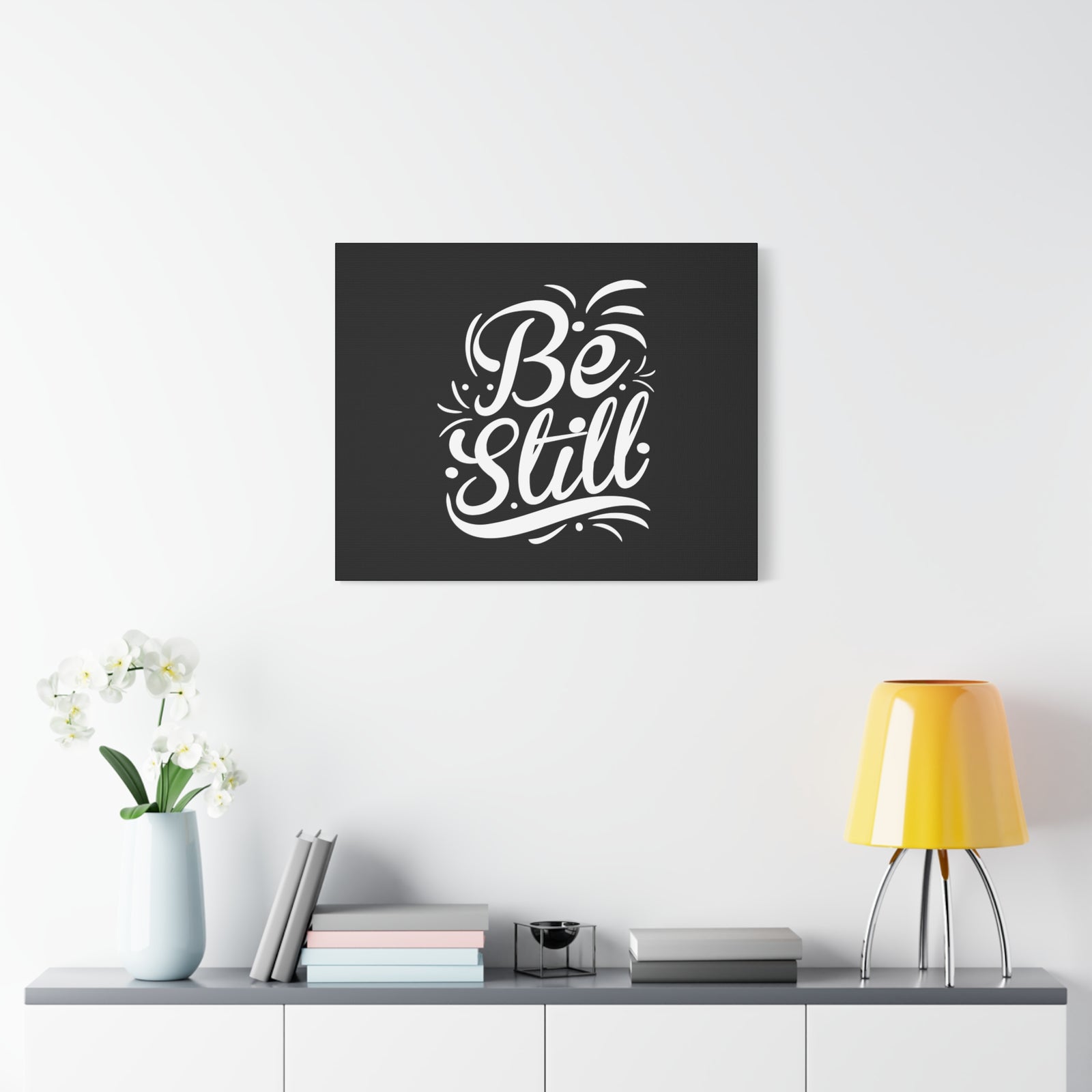 Scripture Walls Be Still White Psalm 46:10 Christian Wall Art Bible Verse Print Ready to Hang-Express Your Love Gifts