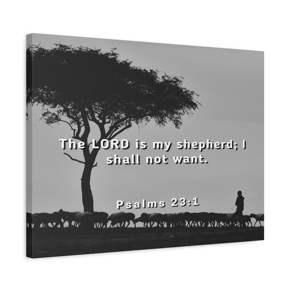 Scripture Canvas My Shepherd Psalms 23:1 Christian Wall Art Bible Verse Print Ready to Hang-Express Your Love Gifts