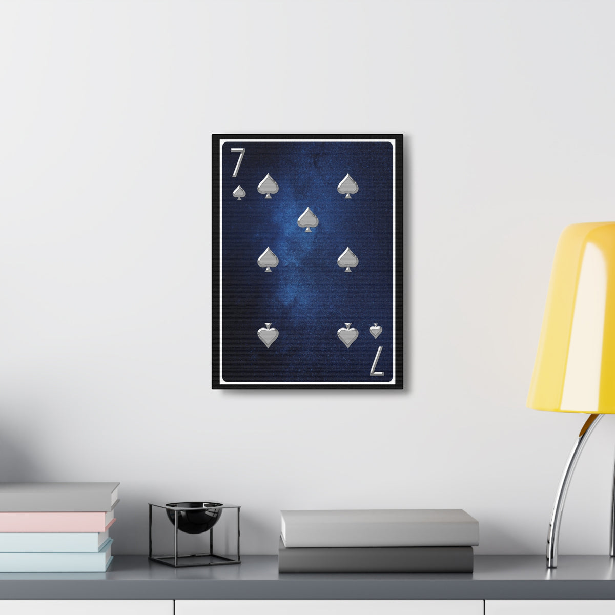 Seven Of Spades Space Background Playing Card Canvas Wall Art for Home Decor Ready-to-Hang-Express Your Love Gifts