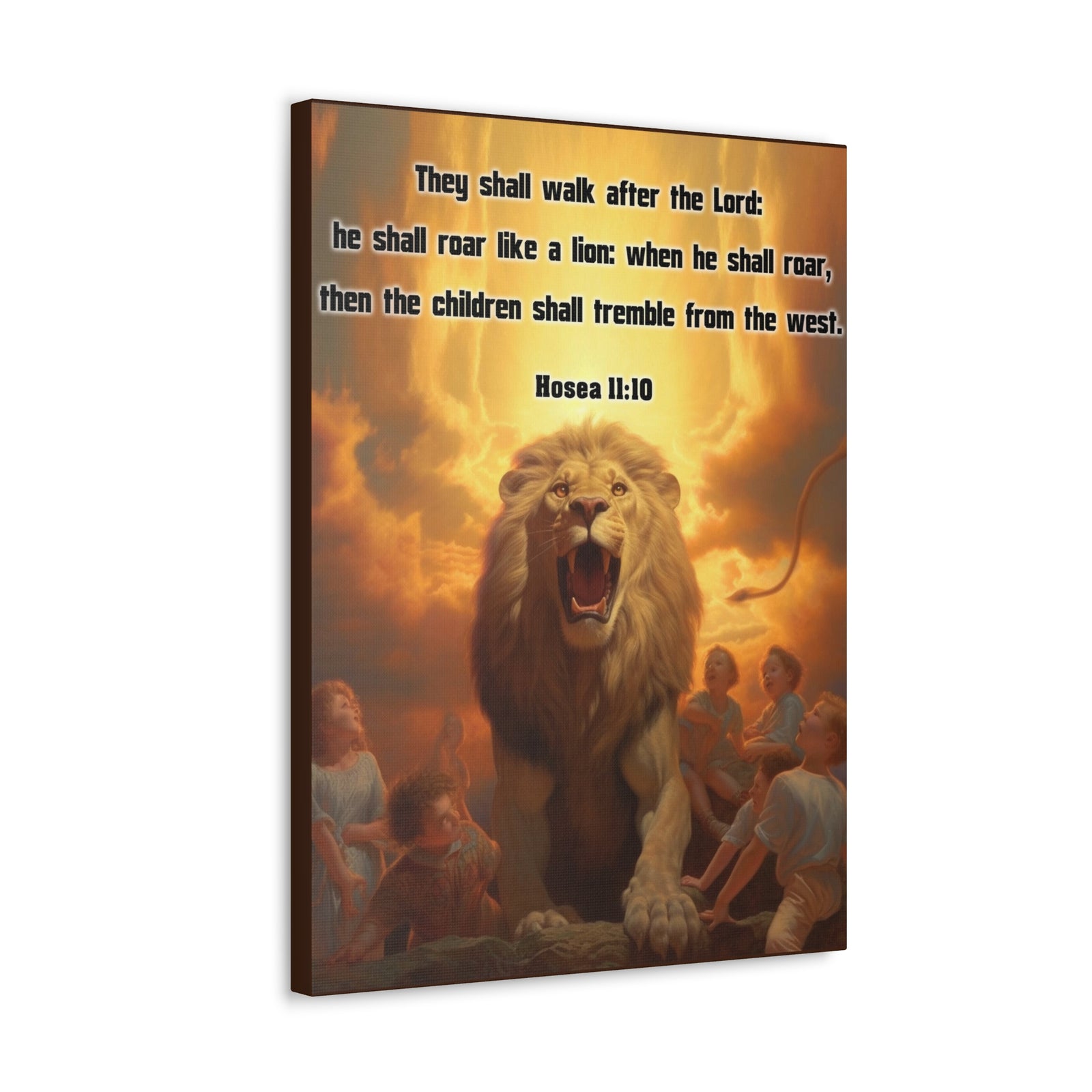 Scripture Walls They Shall Walk After the Lord Hosea 11:10 Christian Wall Art Print Ready to Hang Unframed-Express Your Love Gifts