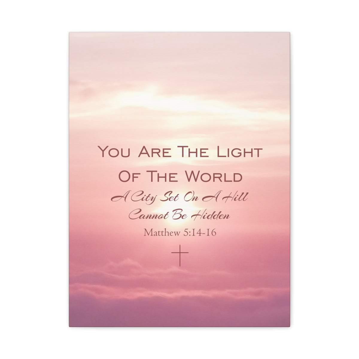 Scripture Canvas Light Of The World Matthew 5:14-16 Christian Wall Art Bible Verse Print Ready to Hang-Express Your Love Gifts