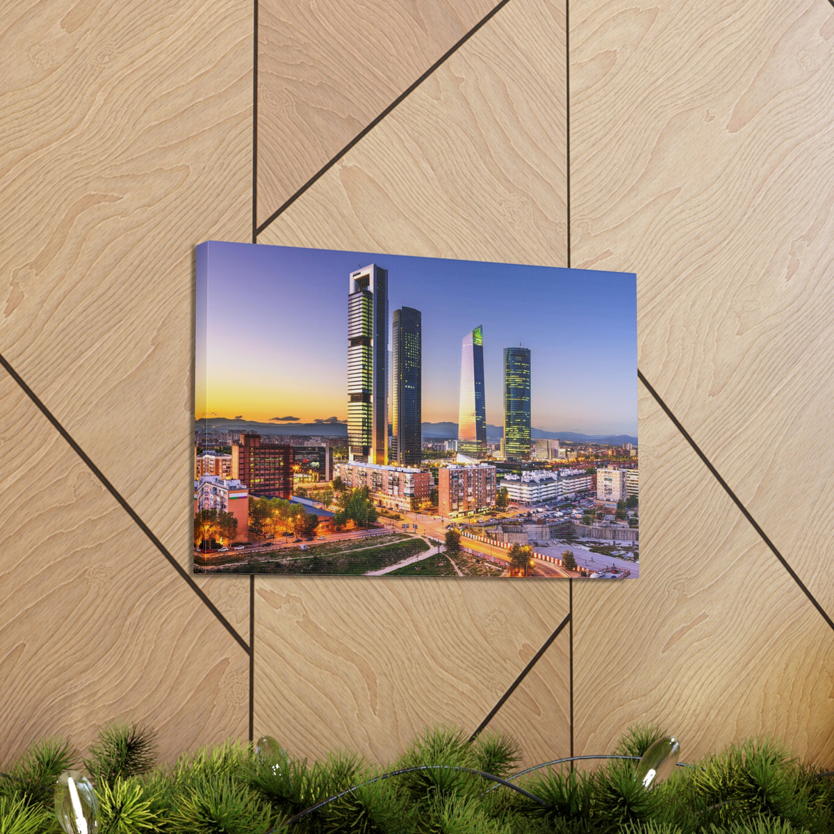 Madrid Night Skyline Canvas Artwork High-Quality Breathtaking Stunning Cityscape for Home Decor Ready to Hang-Express Your Love Gifts