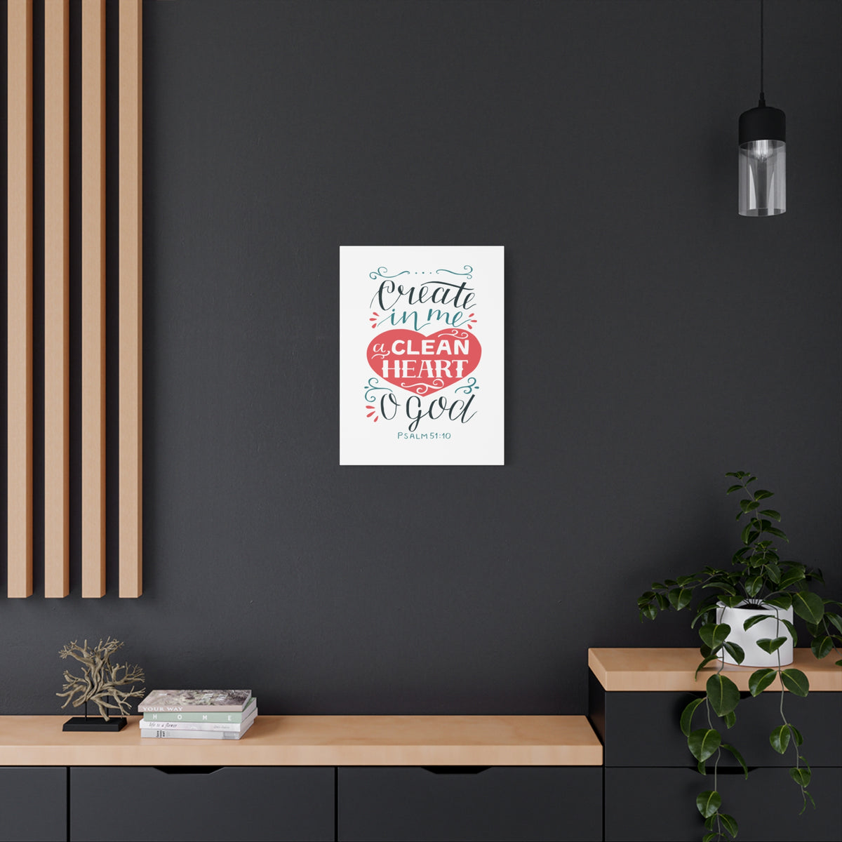 Scripture Walls Clean Heart O God Psalm 51:10 Bible Verse Canvas Christian Wall Art Ready to Hang-Express Your Love Gifts