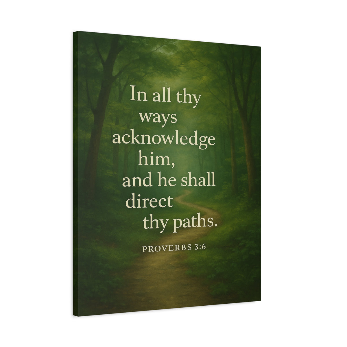 Bible Verse Canvas Proverbs 3:6 Christian Home Décor Wall Art Scripture Ready to Hang Faith Print-Express Your Love Gifts