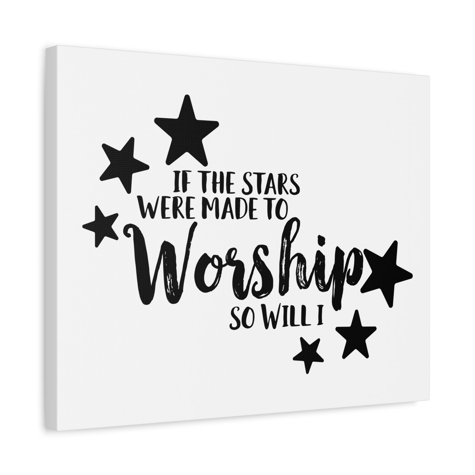 Scripture Canvas If The Stars Were Made To Worship So Will I Psalms 148:3-6 Christian Wall Art Print Ready to Hang-Express Your Love Gifts