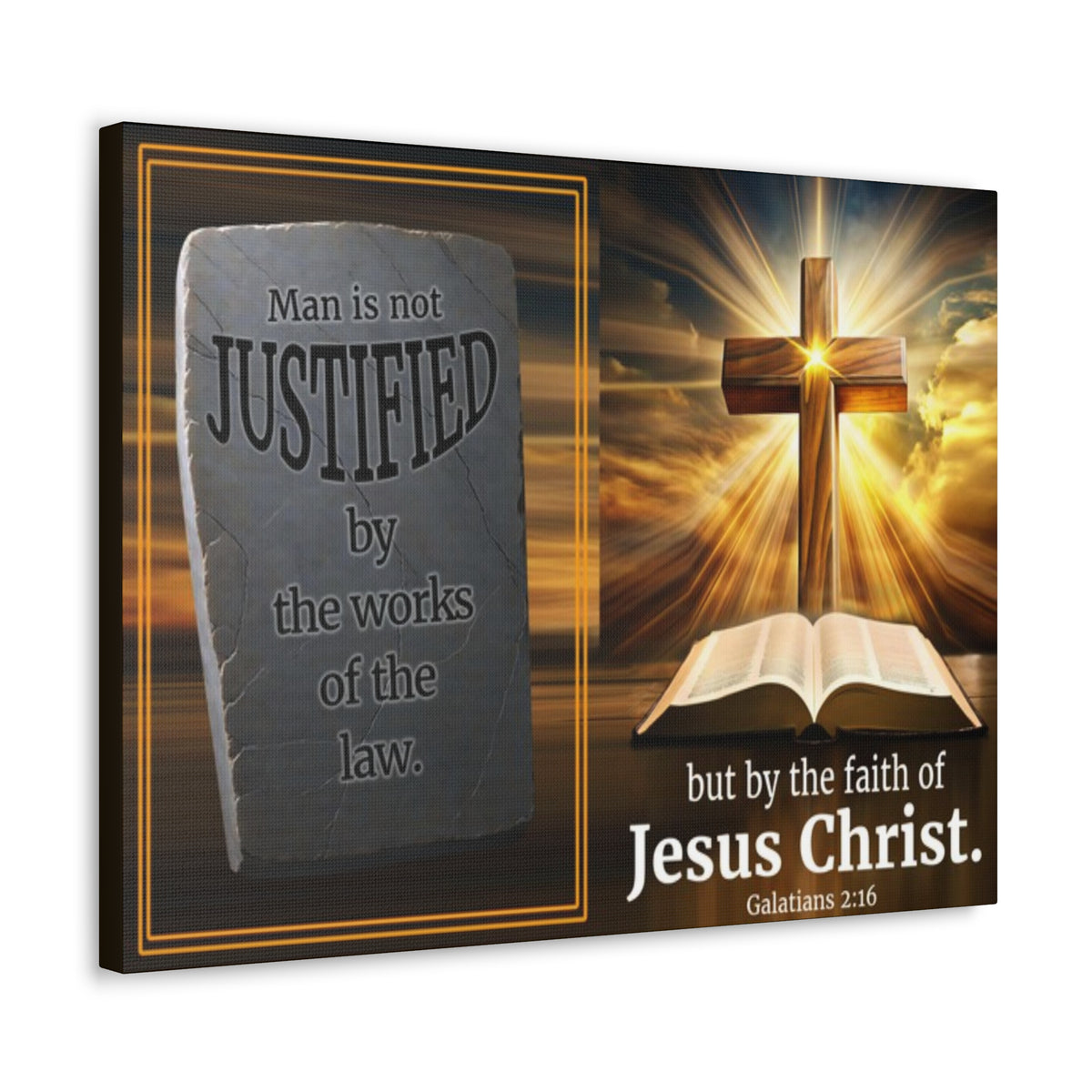 Scripture Walls Galatians 2:16 Faith & Law Bible Verse Canvas Christian Wall Art Ready to Hang Unframed-Express Your Love Gifts