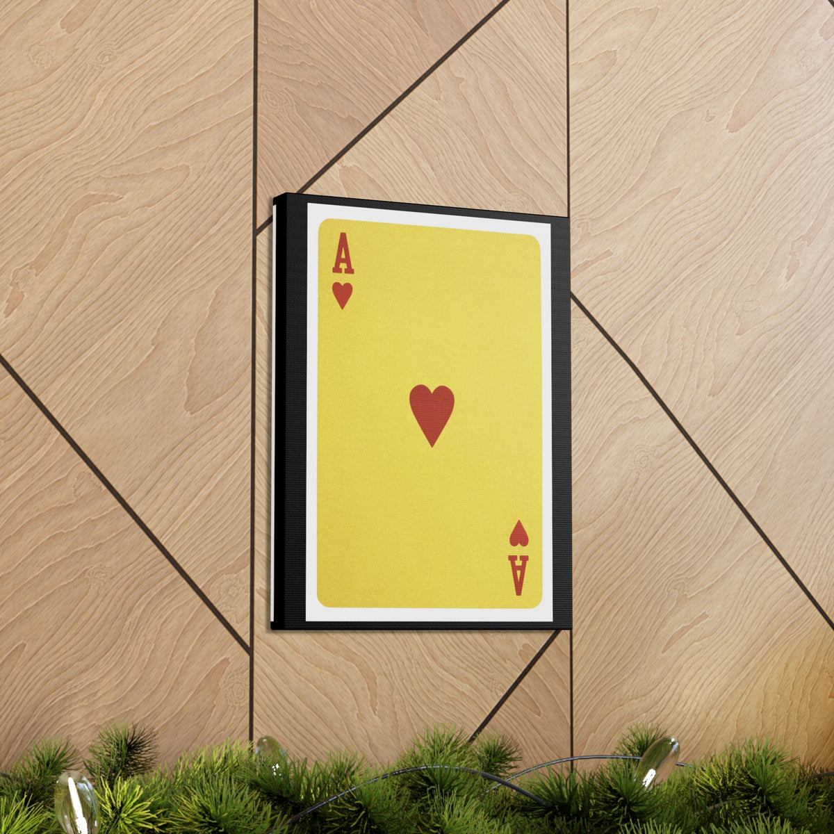 Golden Ace Of Hearts Isolated White Background Playing Card Canvas Wall Art for Home Decor Ready-to-Hang-Express Your Love Gifts