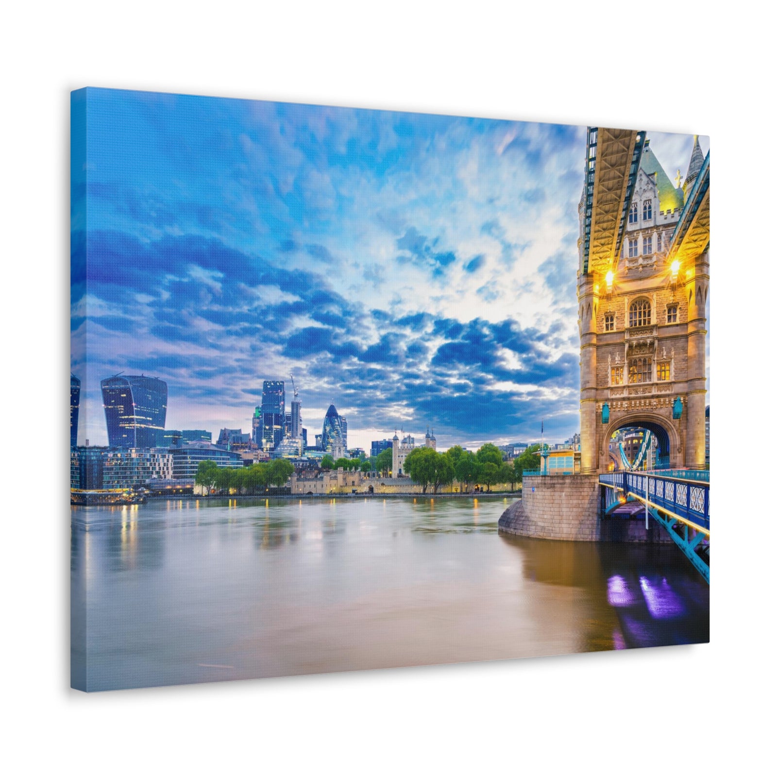 London Daytime Skyline Canvas Artwork High-Quality Breathtaking Stunning Cityscape for Home Decor Ready to Hang-Express Your Love Gifts