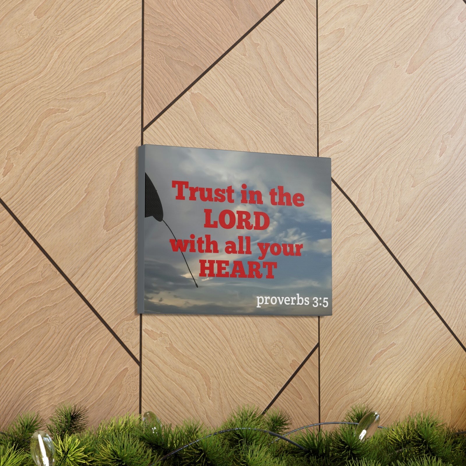 Scripture Walls With All Your Heart Proverbs 3:5 Bible Verse Canvas Christian Wall Art Ready to Hang-Express Your Love Gifts