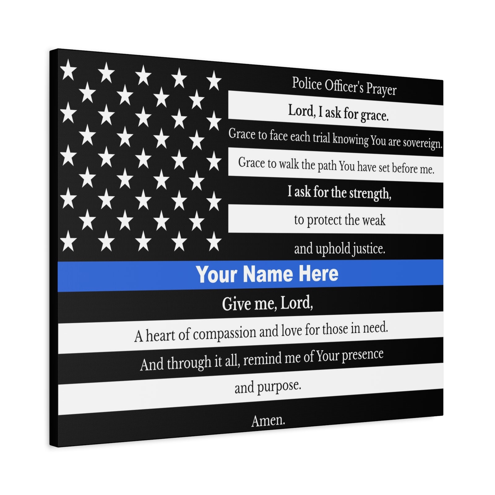 Scripture Walls Personalized Police Prayer Bible Canvas Christian Wall Art Ready to Hang Unframed-Express Your Love Gifts