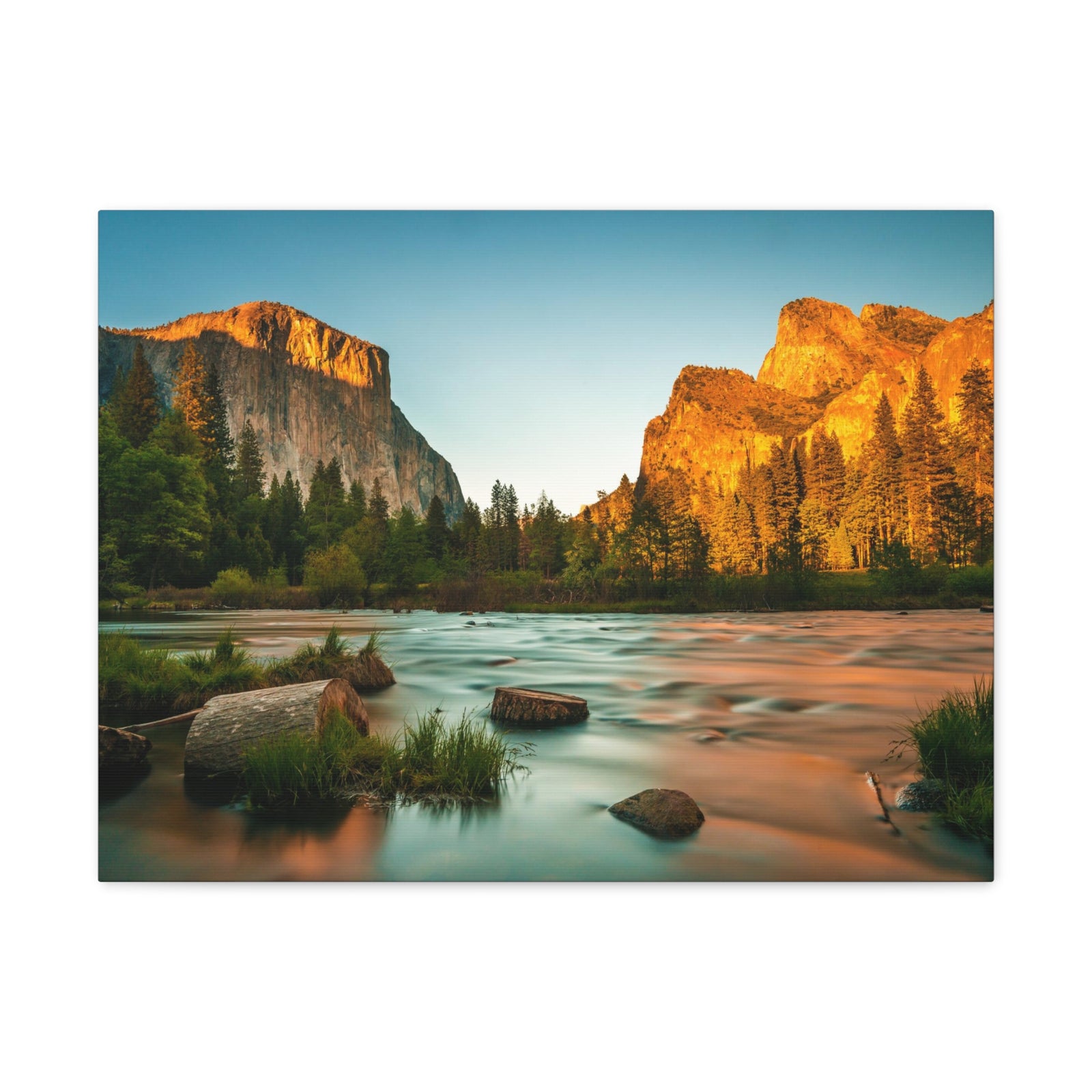 Mountain Valley Golden Hour Nature Wilderness Photography Canvas Wall Art for Home Decor Ready-to-Hang-Express Your Love Gifts