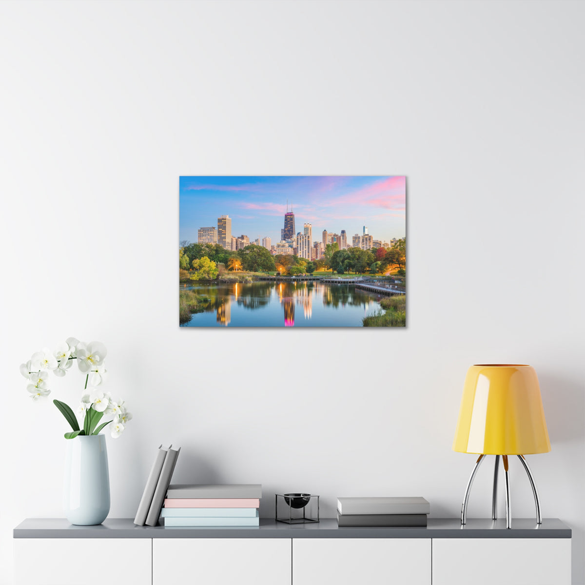 Chicago Daytime Skyline Canvas Artwork High-Quality Breathtaking Stunning Cityscape for Home Decor Ready to Hang-Express Your Love Gifts