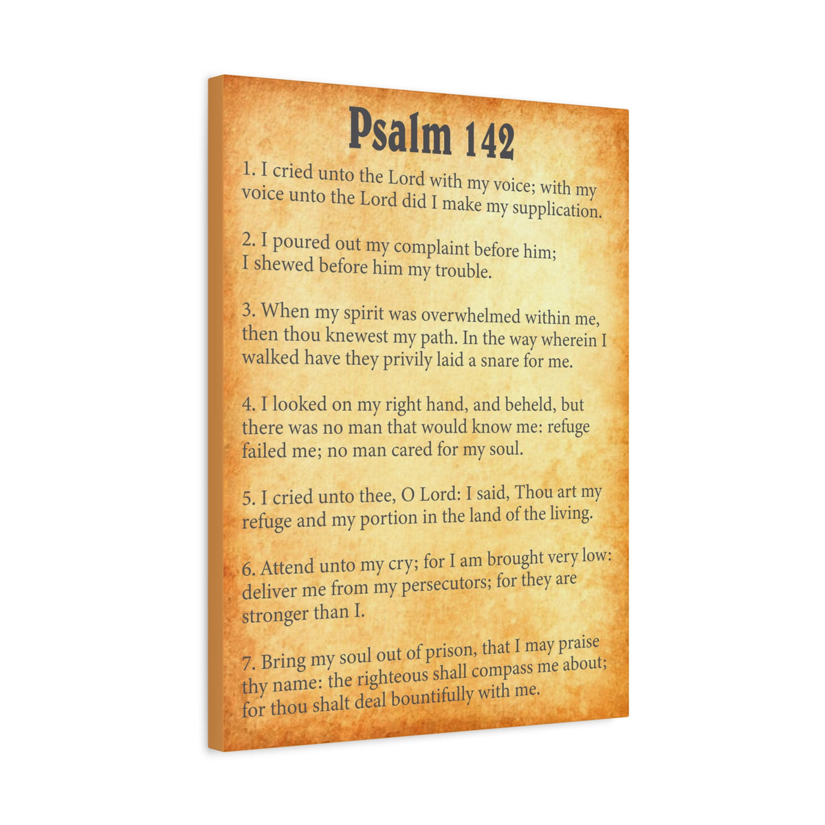 Copy of Scripture Walls Psalm 142 Gold Bible Verse Canvas Christian Wall Art Ready to Hang-Express Your Love Gifts