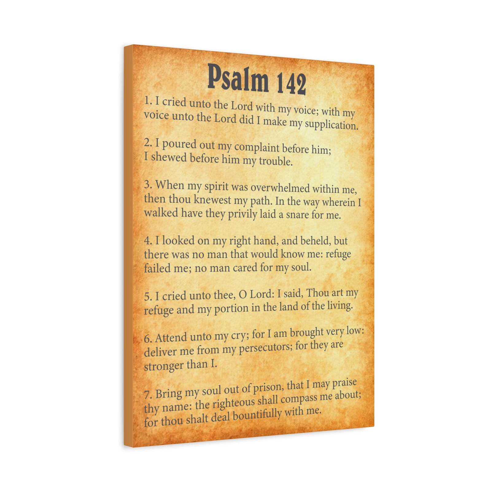Copy of Scripture Walls Psalm 142 Gold Bible Verse Canvas Christian Wall Art Ready to Hang-Express Your Love Gifts
