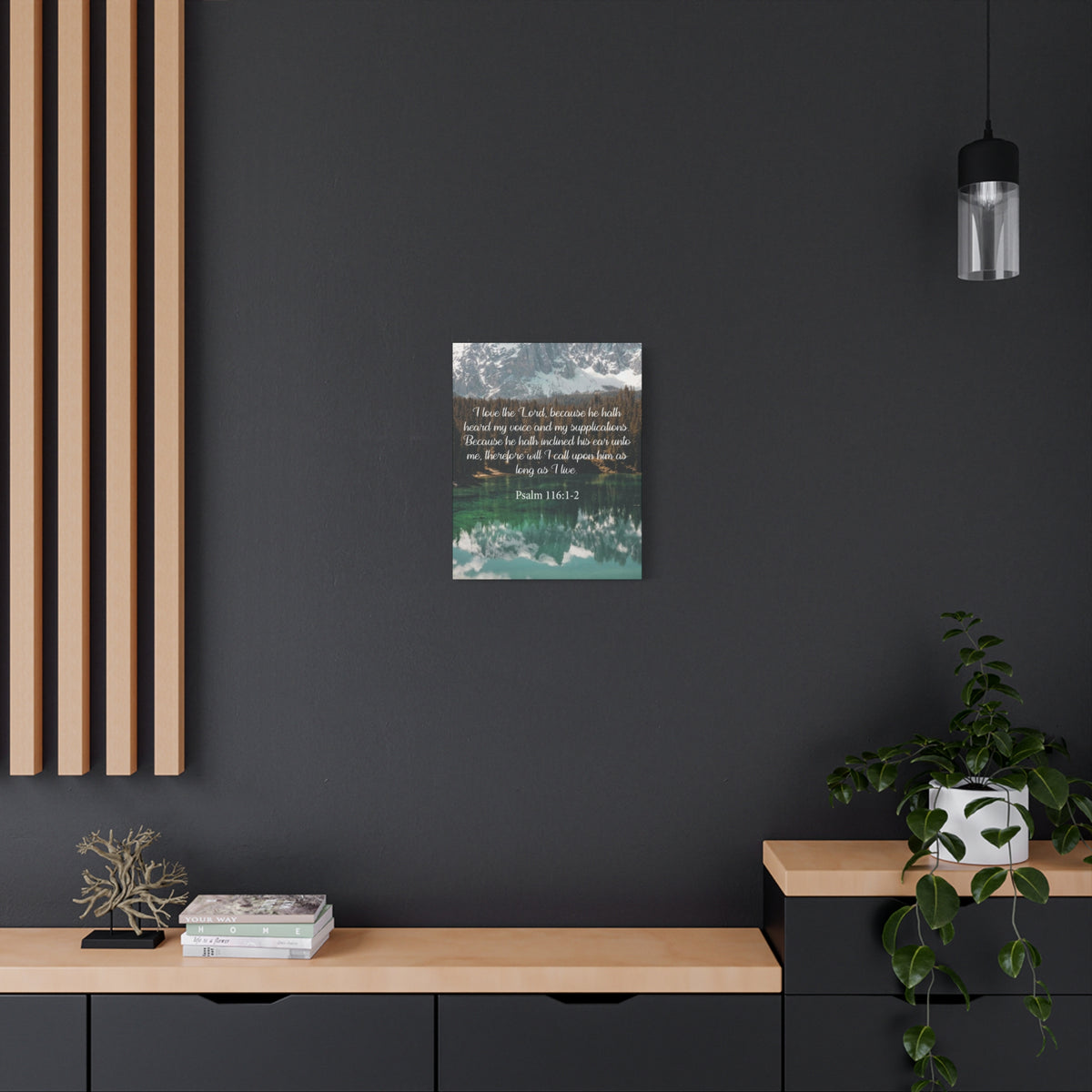 Bible Verse Canvas I Love The Lord Psalm 116:1-2 Christian Home Décor Wall Art Scripture Ready to Hang Faith Print-Express Your Love Gifts