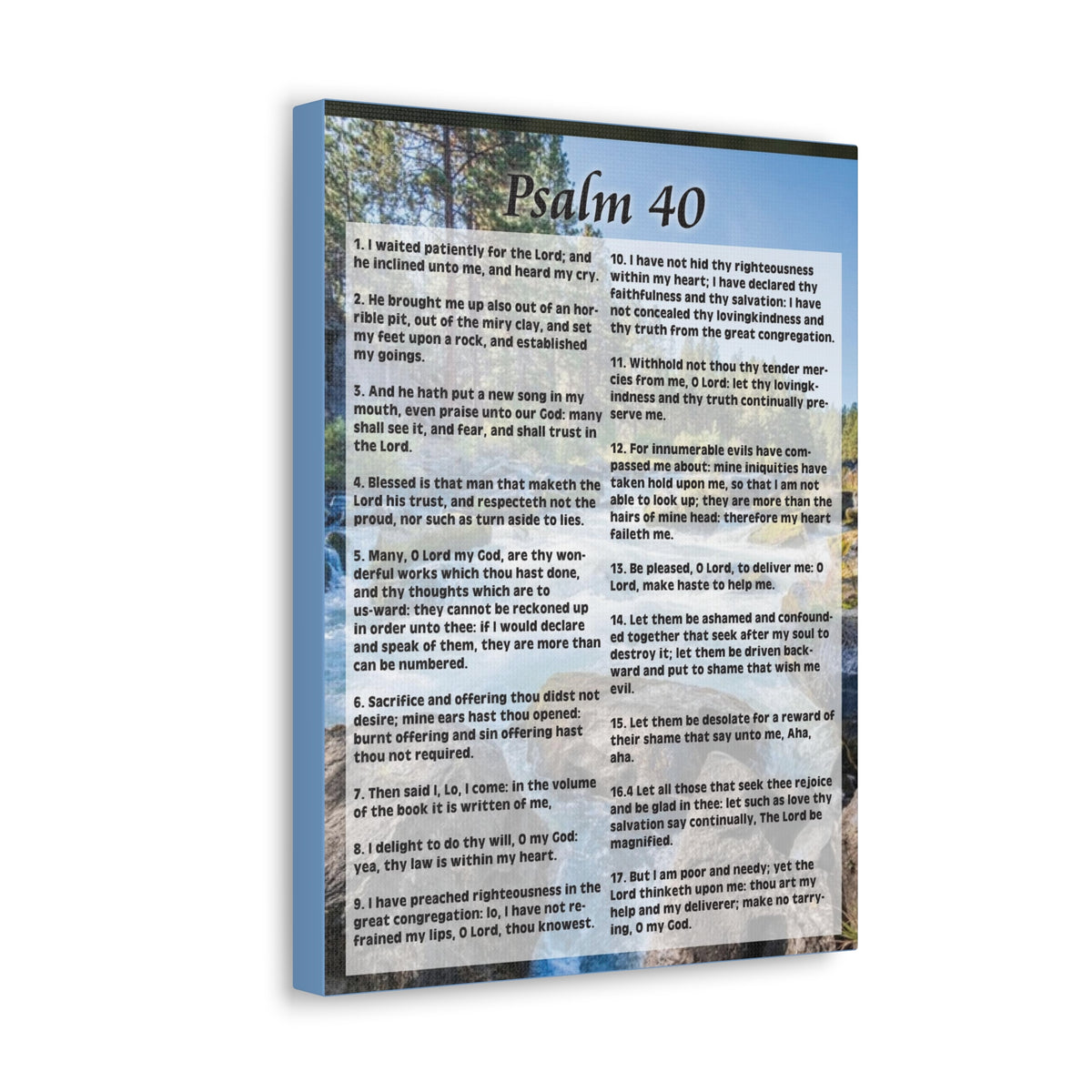 Scripture Canvas My Deliverer Heard Me Psalm 40:8 Colored Christian Wall Art Print Ready to Hang-Express Your Love Gifts