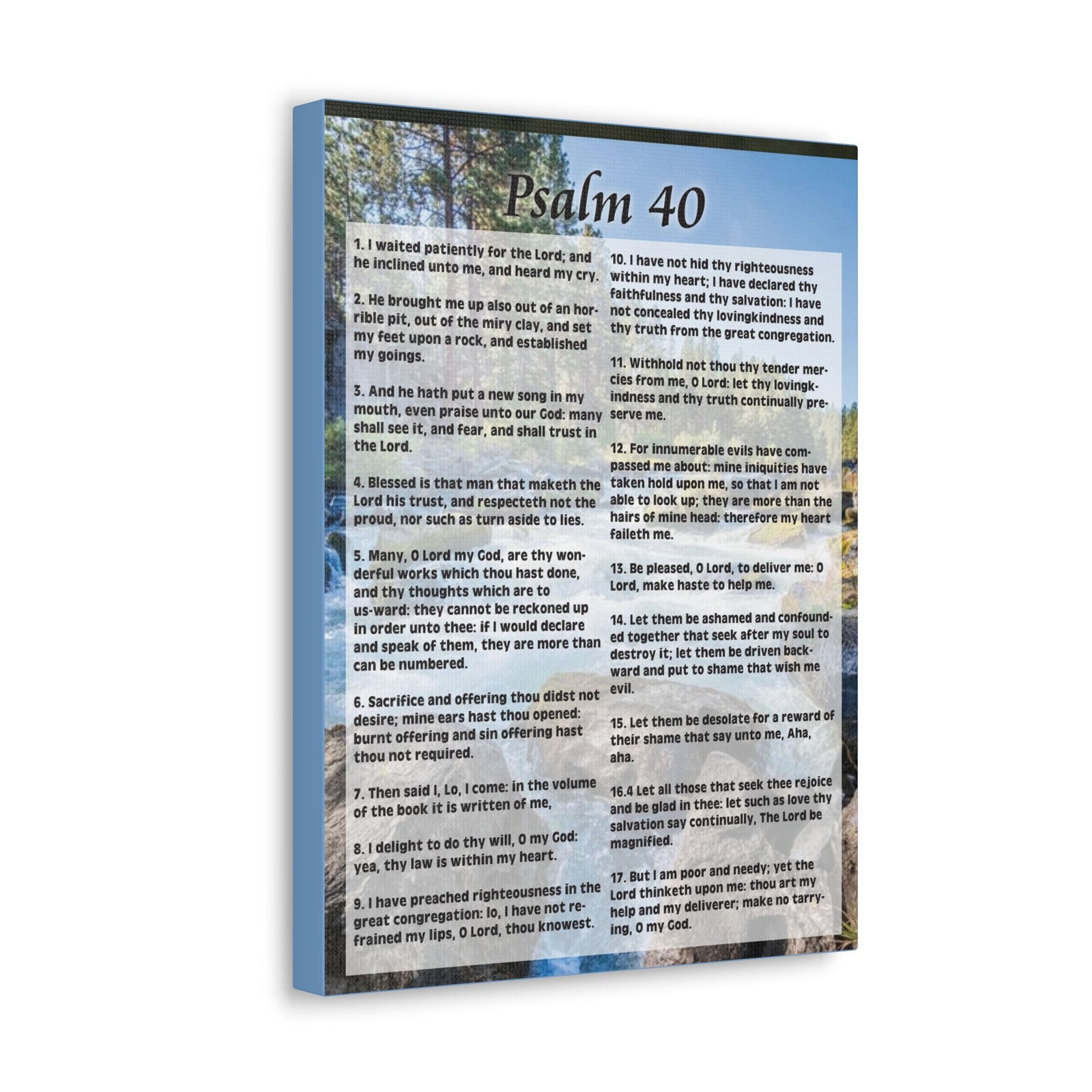 Scripture Canvas My Deliverer Heard Me Psalm 40:8 Colored Christian Wall Art Print Ready to Hang-Express Your Love Gifts