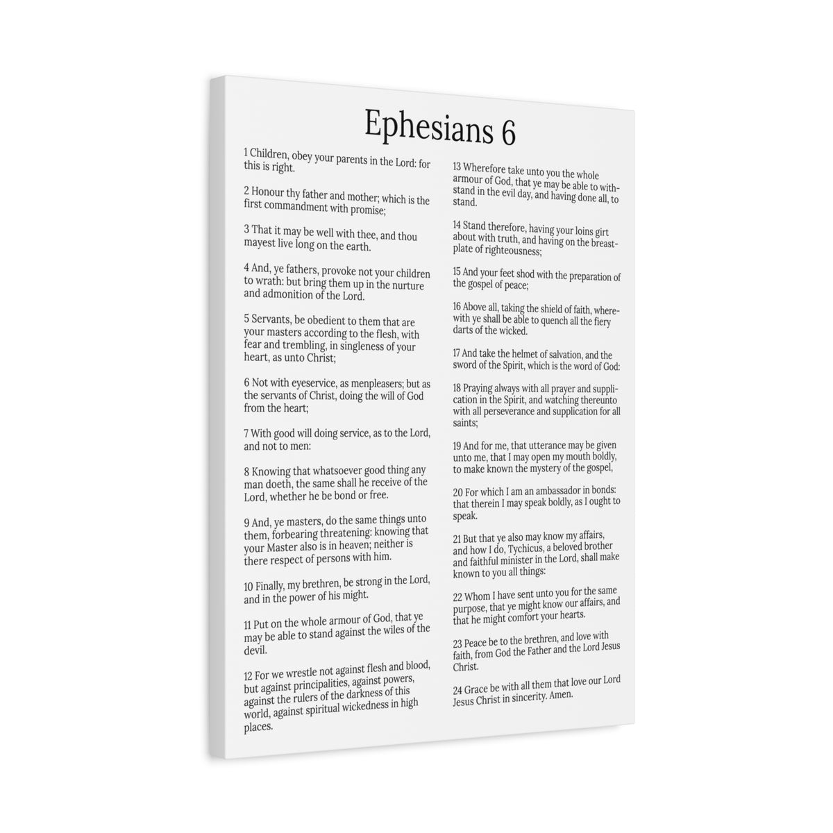 Scripture Walls Protection of the Believer Ephesians 6 Chapter White Christian Wall Art Print Ready to Hang Unframed-Express Your Love Gifts