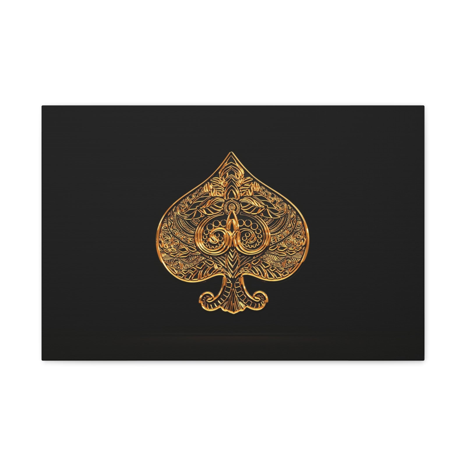 3D Gold Spades Playing Card Canvas Wall Art for Home Decor Ready-to-Hang-Express Your Love Gifts