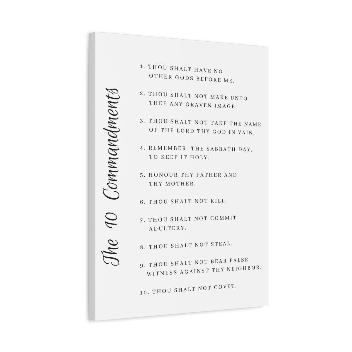 Scripture Canvas 10 Commandments White Side Christian Wall Art Print Ready to Hang-Express Your Love Gifts