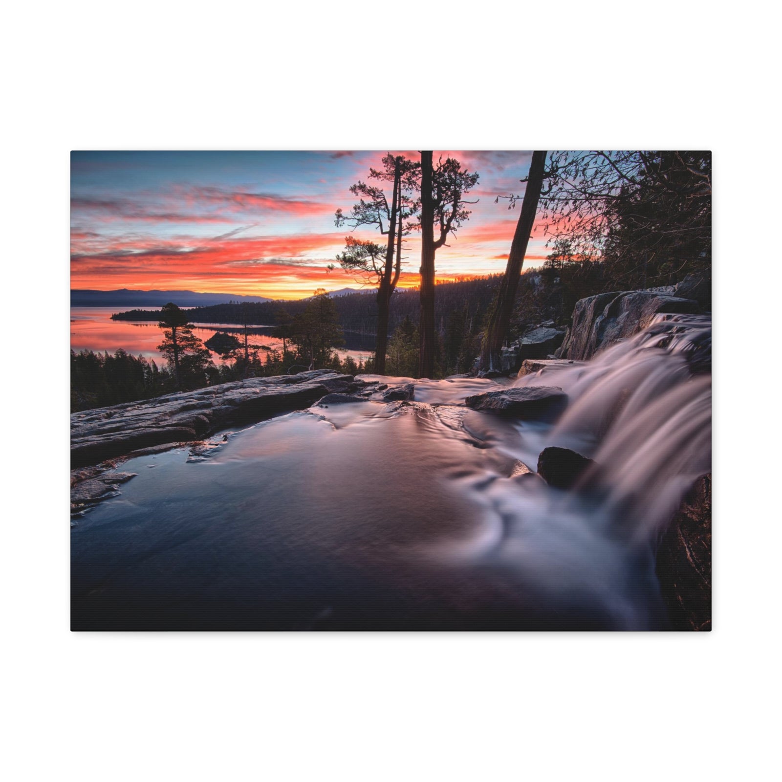 Lake Water Rushing Nature Wilderness Photography Canvas Wall Art for Home Decor Ready-to-Hang-Express Your Love Gifts